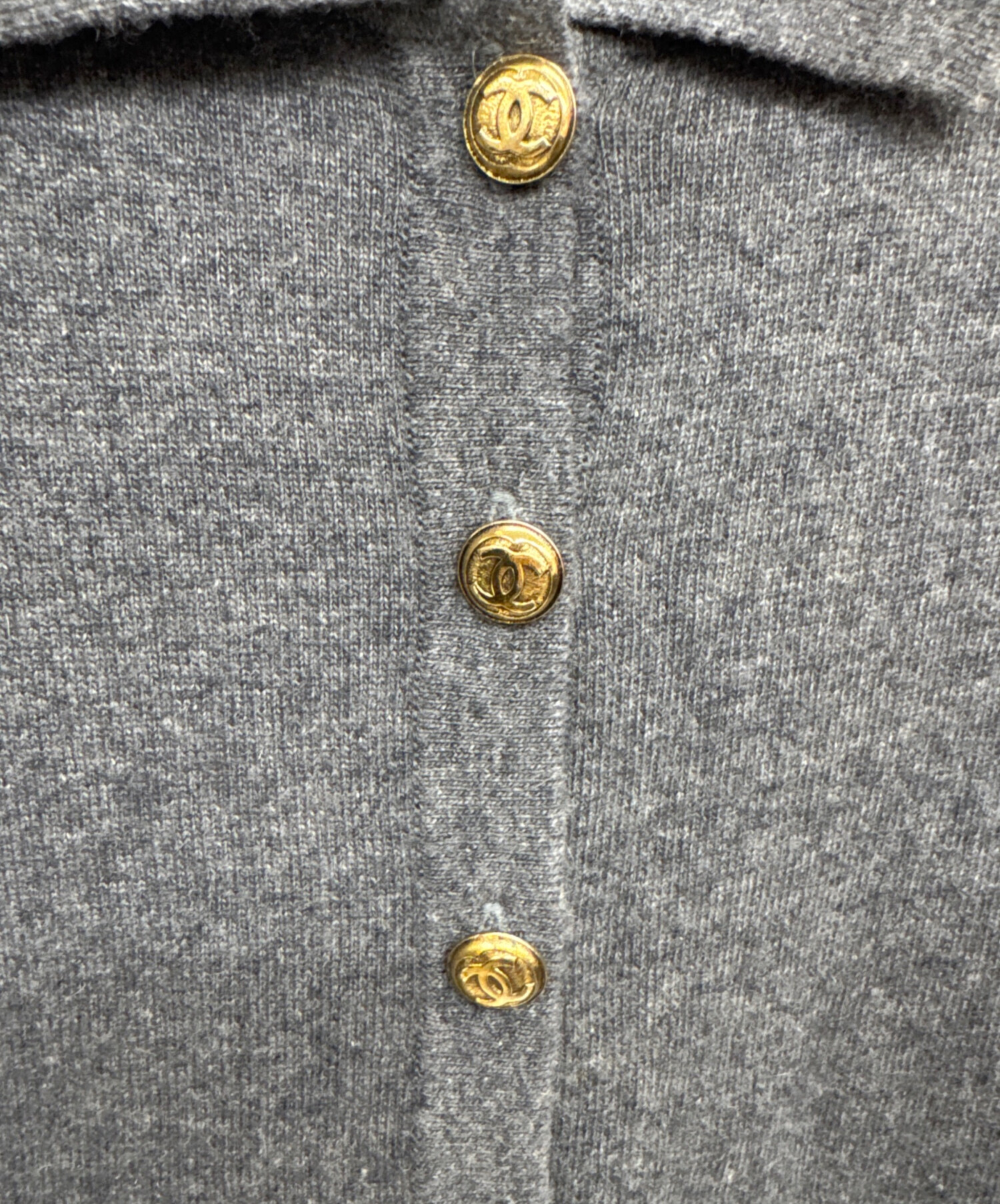 中古・古着通販】CHANEL (シャネル) カシミヤカーディガン グレー