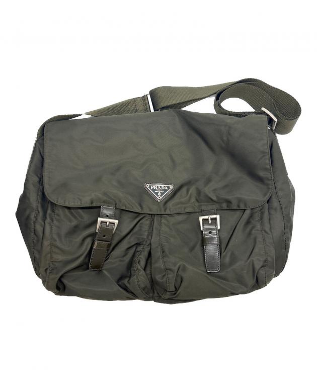 中古・古着通販】PRADA (プラダ) メッセンジャーバッグ カーキ