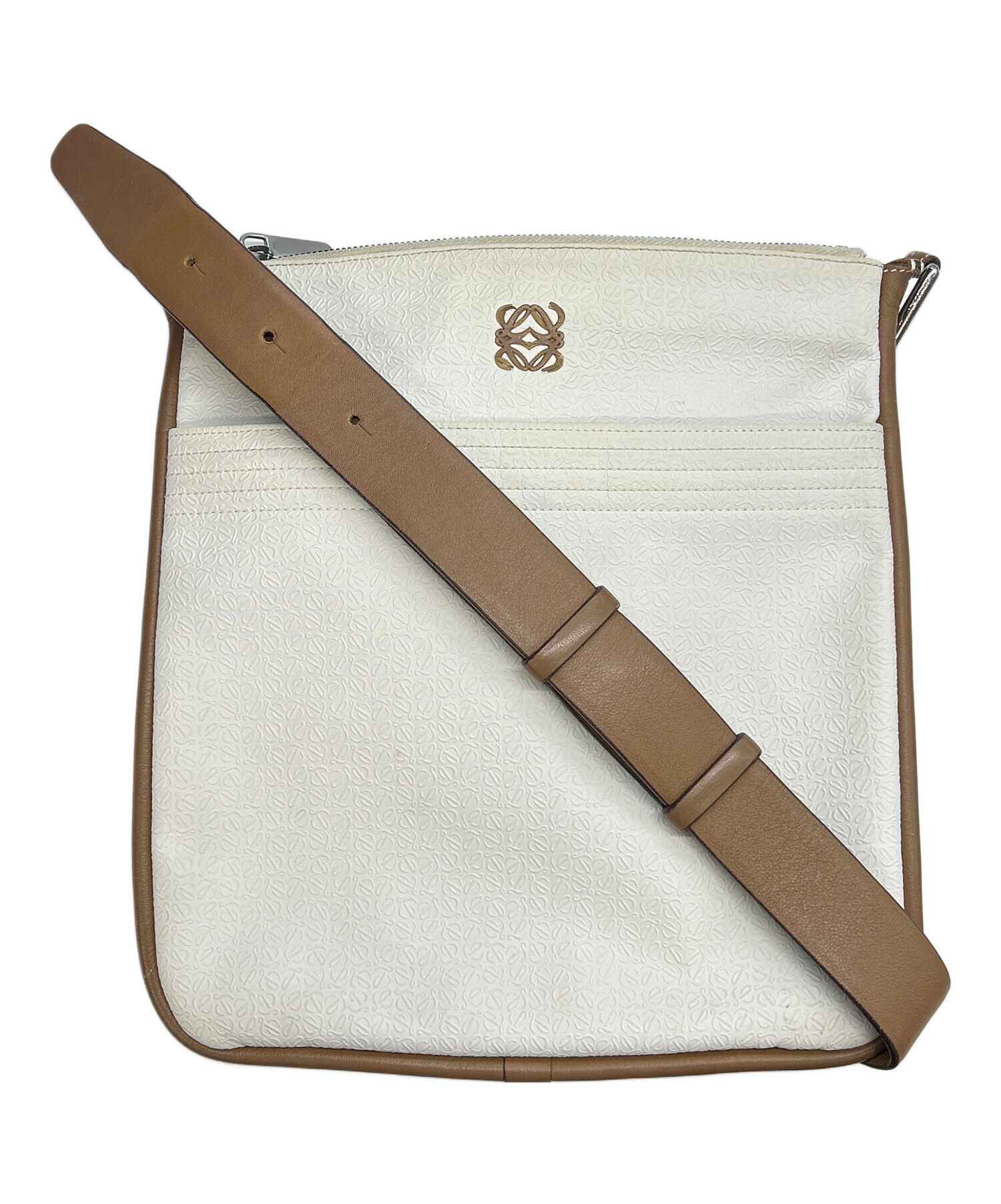 中古・古着通販】LOEWE (ロエベ) ショルダーバッグ ホワイト×ブラウン