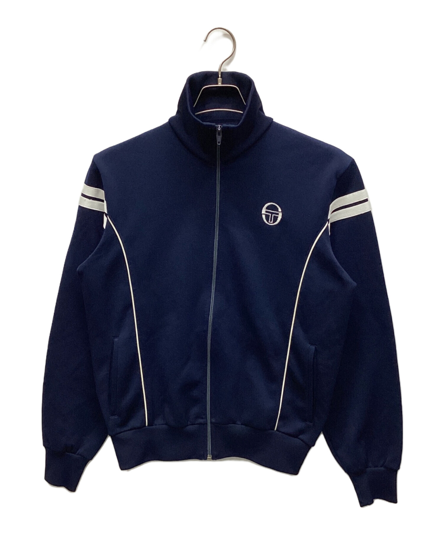 80s イタリア製 セルジオタッキーニ 襟付きトラックジャケット 紺 38 希少 中古・古着通販】Sergio Tacchini (セルジオタッキーニ) トラック