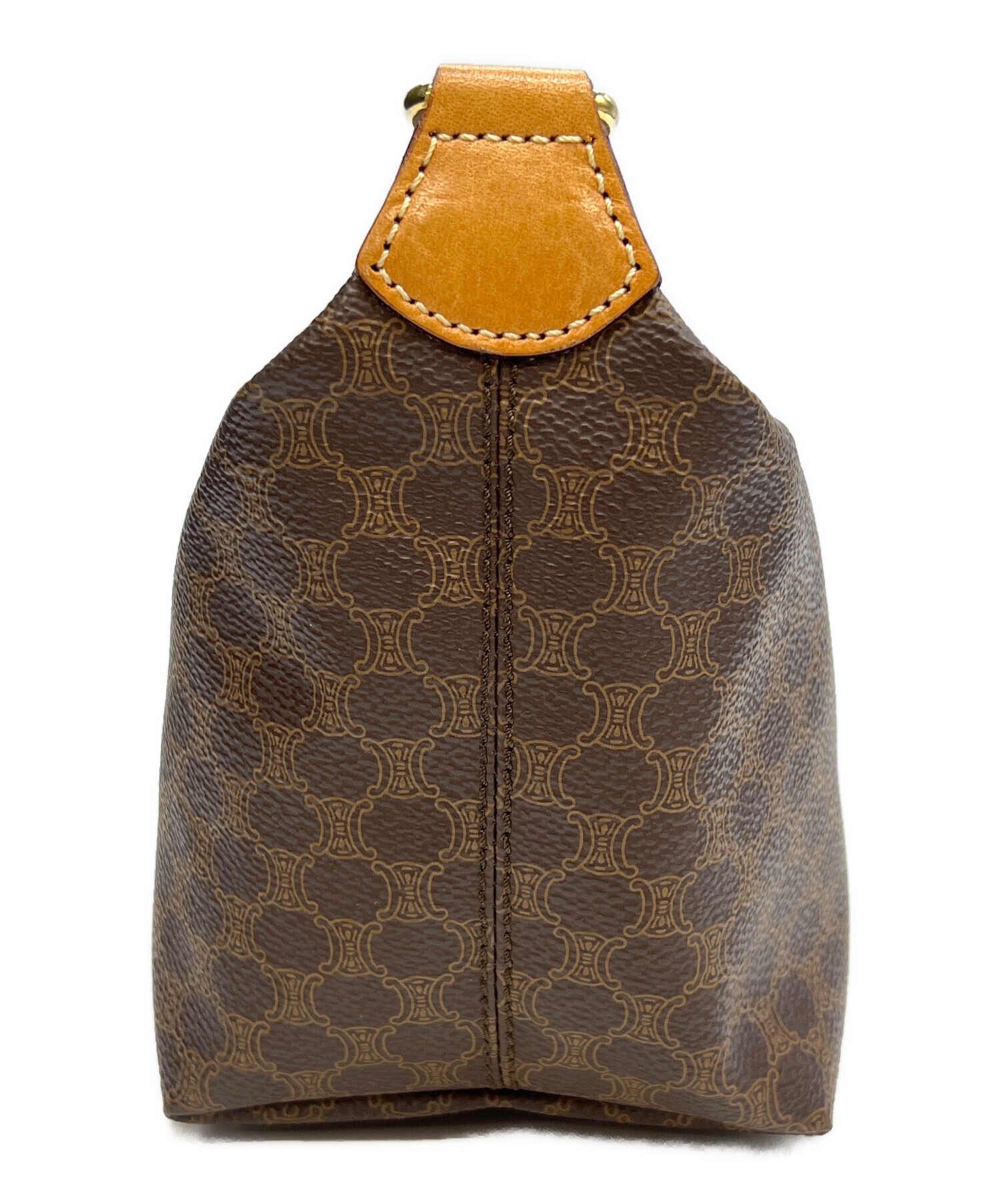 【週末限定値下げ】CELINE ヴィンテージ　ハニカムパターン ポーチ ブラウン 中古・古着通販】CELINE (セリーヌ) ハンドポーチ バニティバッグ