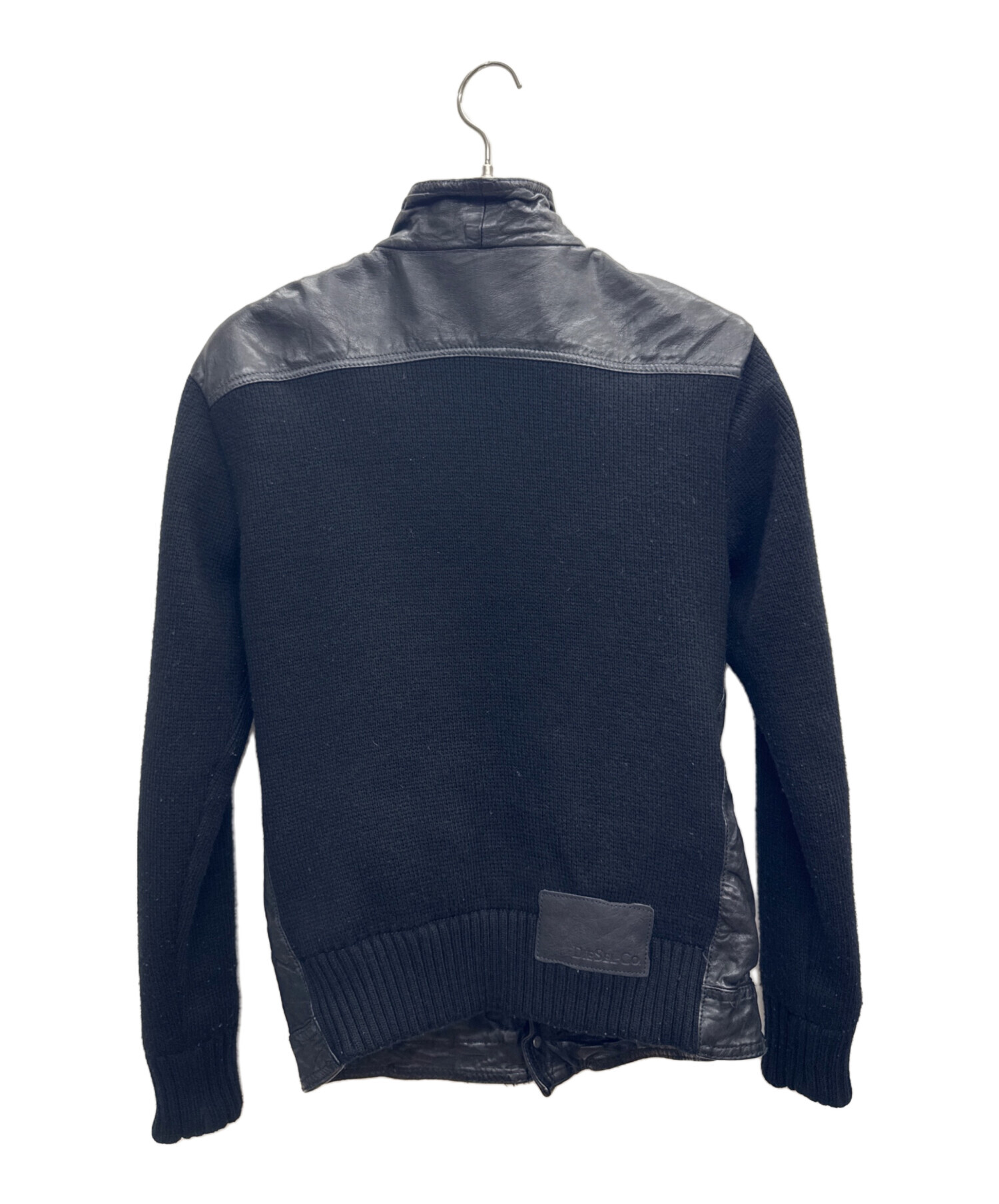 中古・古着通販】DIESEL (ディーゼル) レザー切替ジャケット ブラック