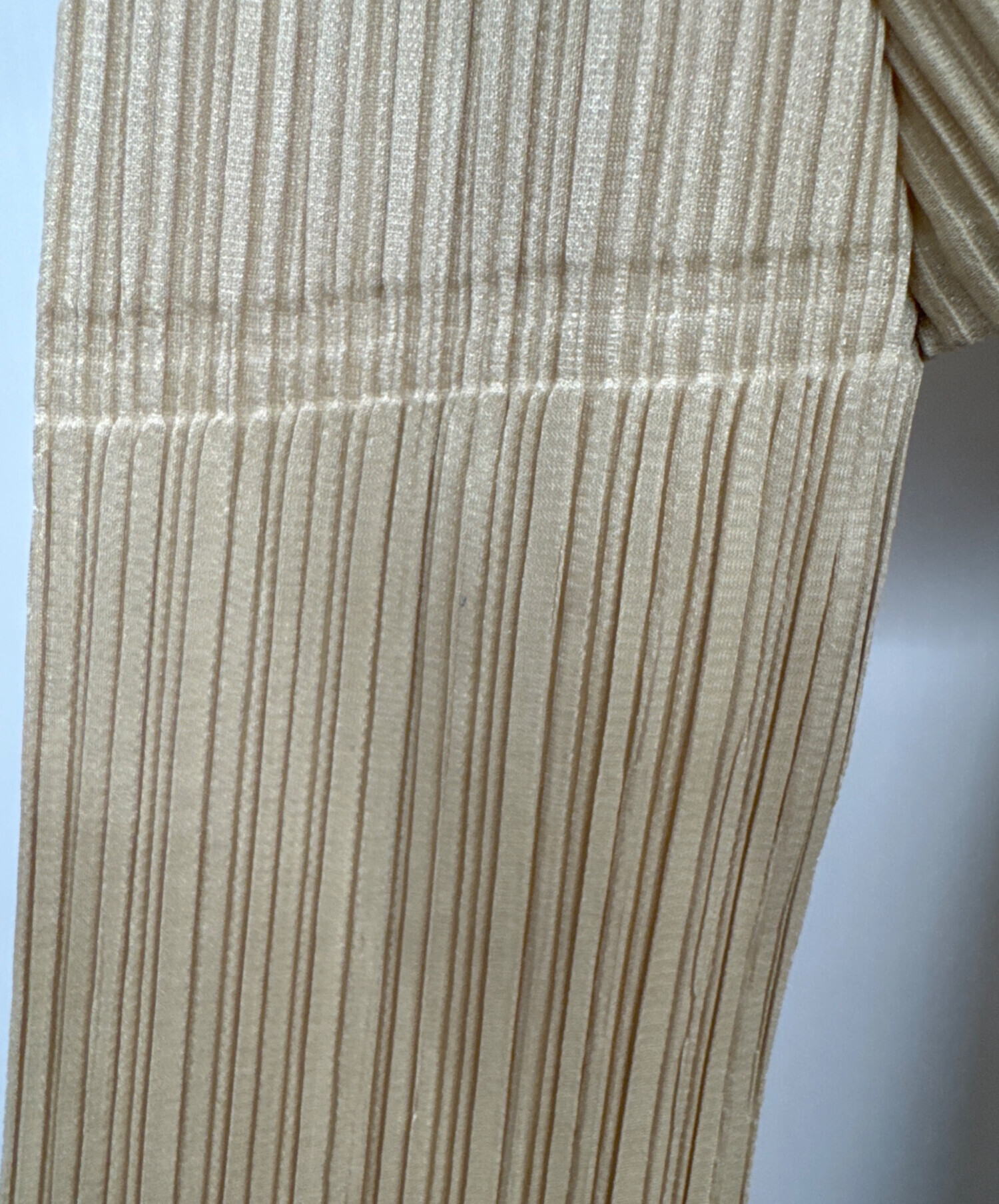 プリーツプリーズ　ハイネックカットソー　ブラウス　長袖　ベージュ　サイズ3 PLEATS PLEASE ISSEY MIYAKE - プリーツプリーズ イッセイミヤケ