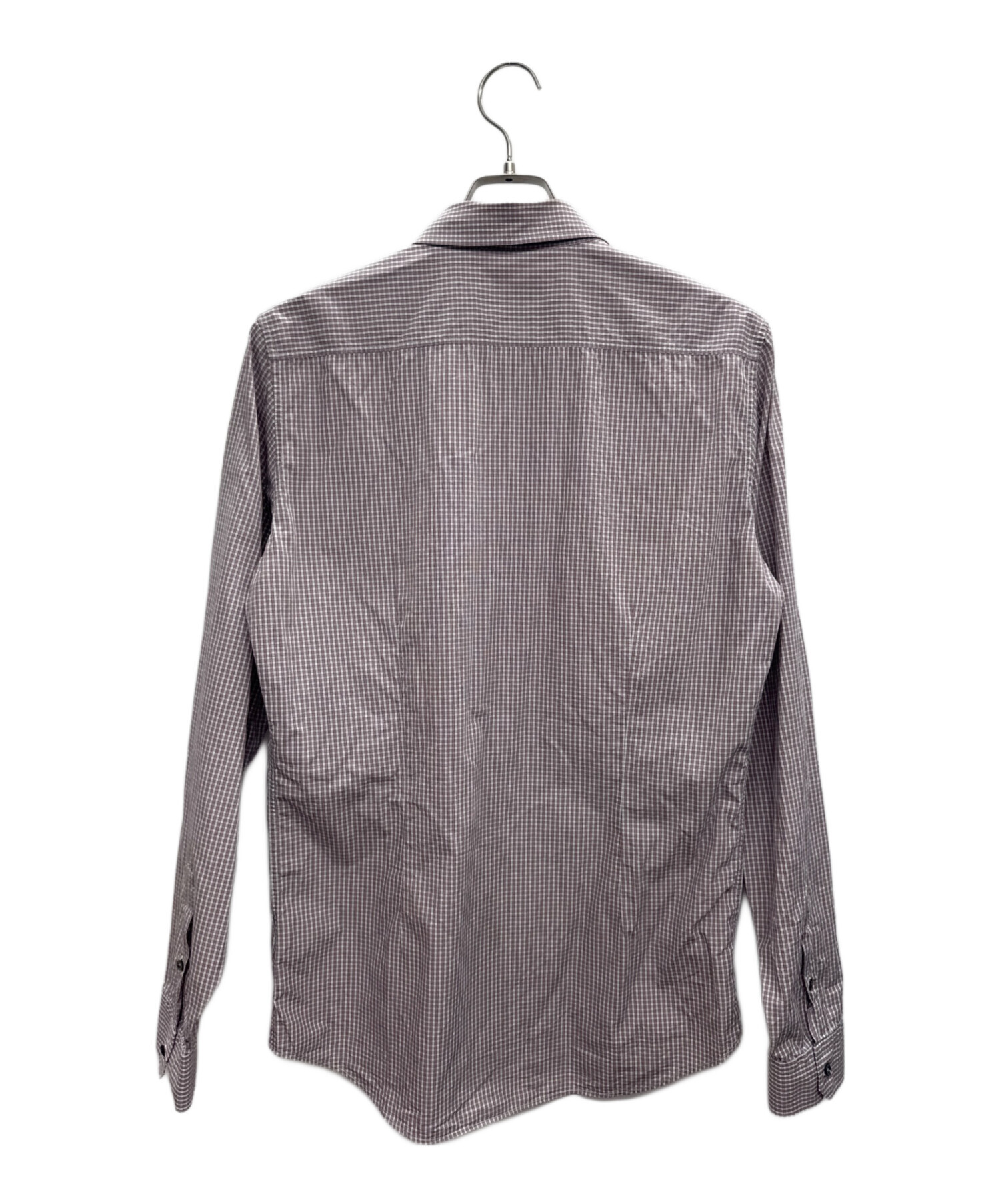 中古・古着通販】GUCCI (グッチ) チェックシャツ レッド サイズ:42 