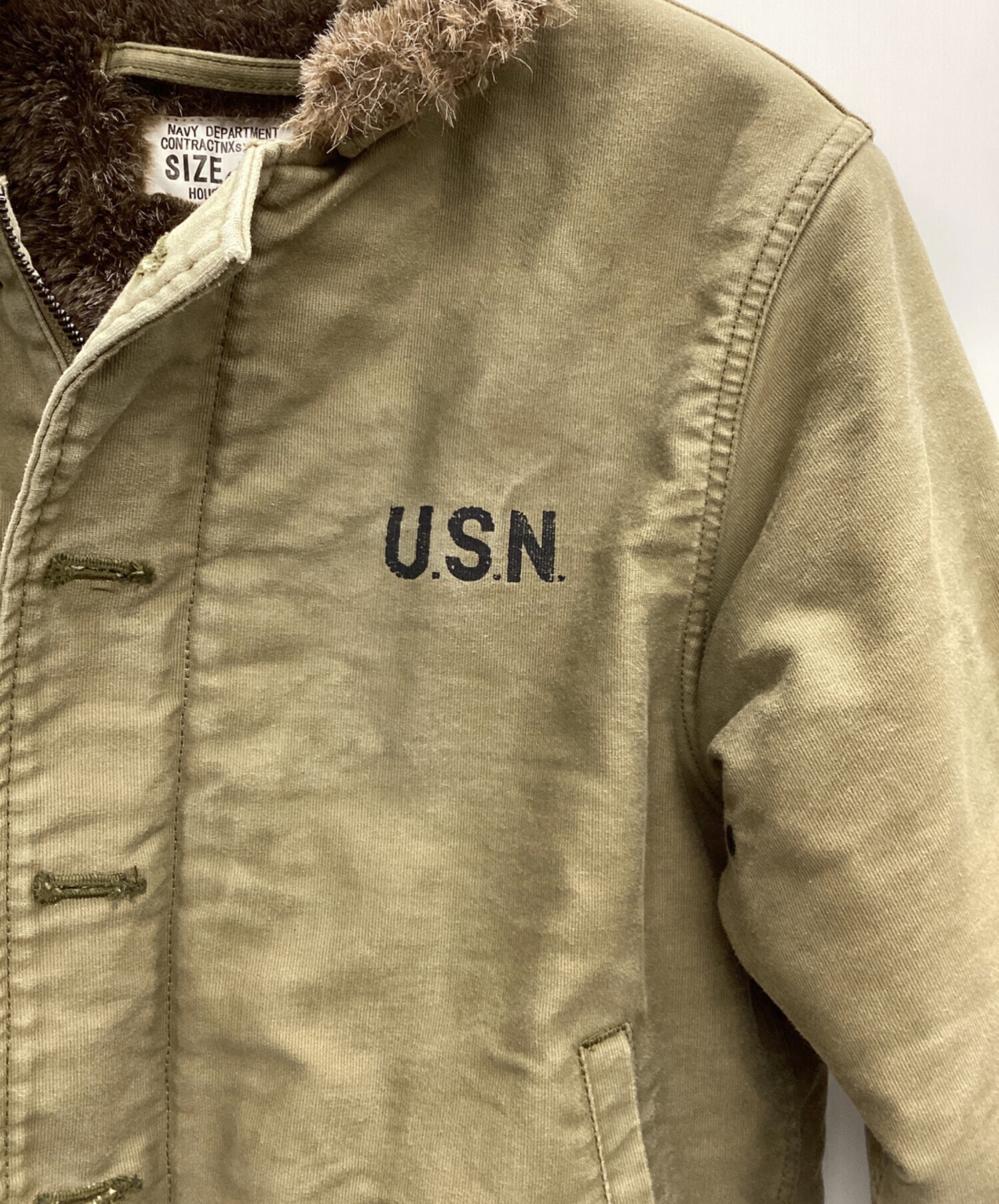 中古・古着通販】HOUSTON (ヒューストン) N-1デッキジャケット カーキ 