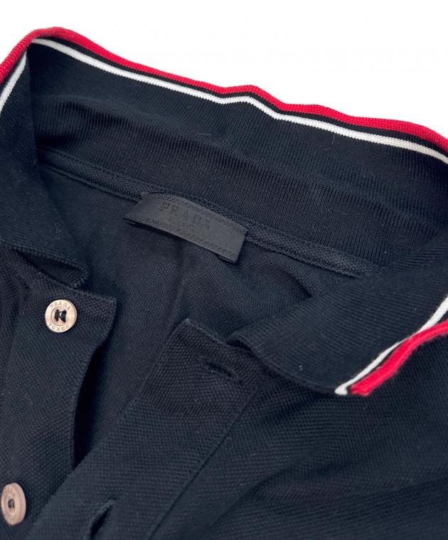 中古・古着通販】PRADA (プラダ) Logo Design Polo ブラック サイズ:L