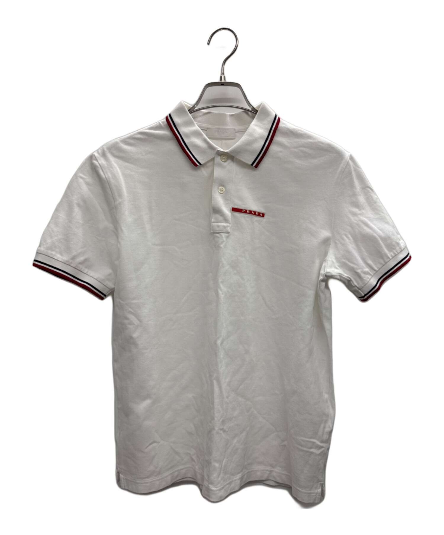 中古・古着通販】PRADA (プラダ) Logo Design Polo ホワイト サイズ:L