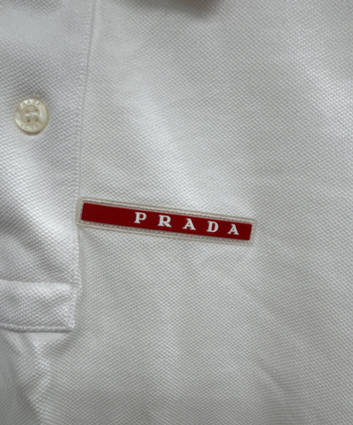 中古・古着通販】PRADA (プラダ) Logo Design Polo ホワイト サイズ:L