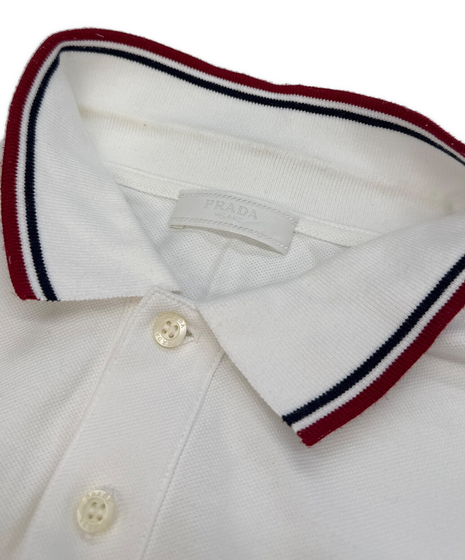 中古・古着通販】PRADA (プラダ) Logo Design Polo ホワイト サイズ:L