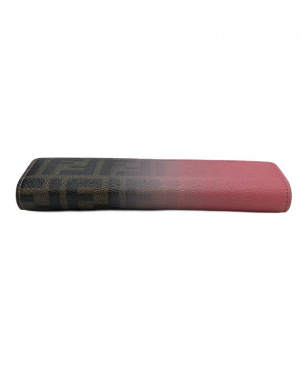 中古・古着通販】FENDI (フェンディ) 長財布 ズッカ ピンク×ブラウン