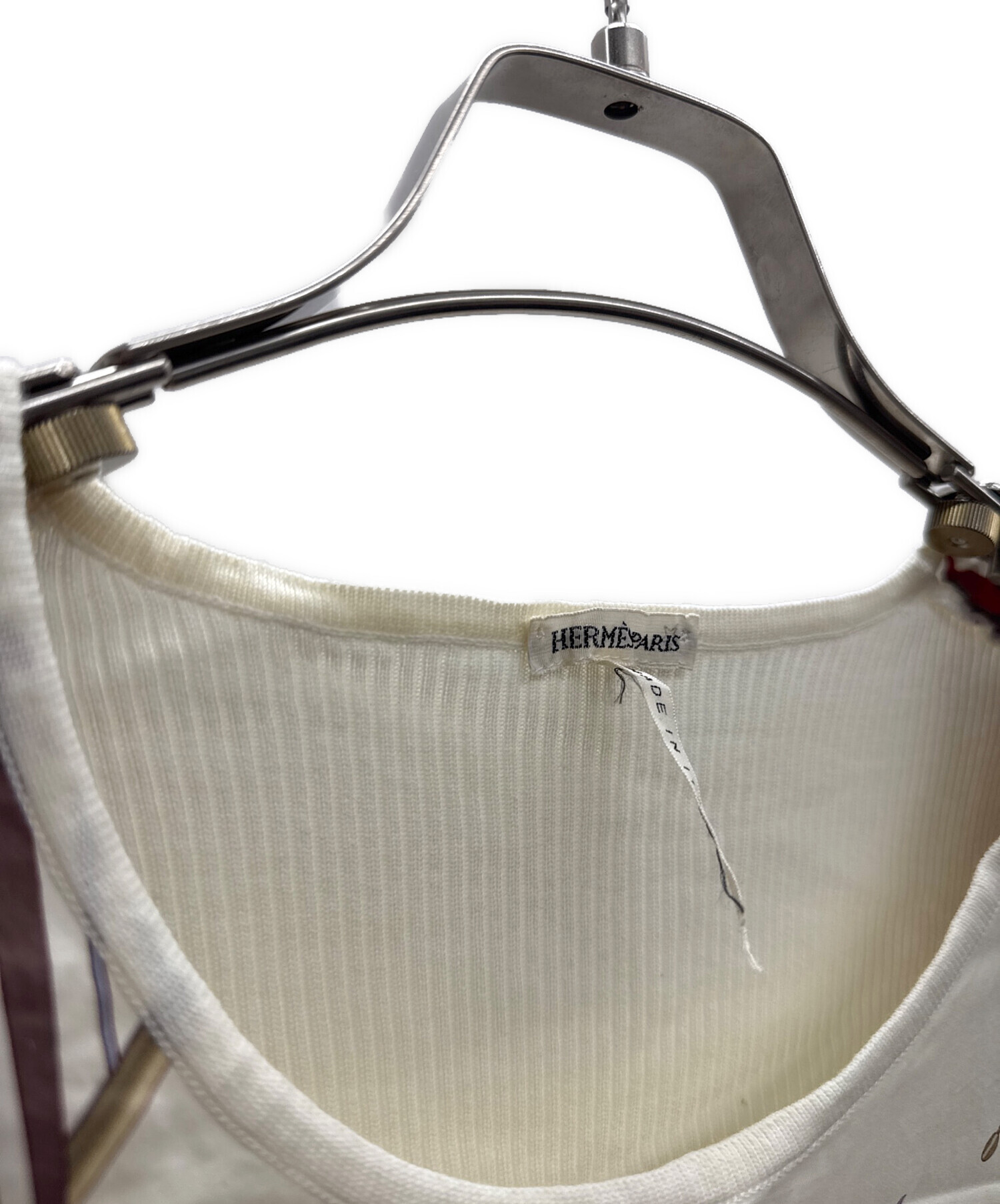 美品　エルメス　hermes プレタ　ニット　半袖 HERMES エルメス ニット 半袖 キャンディ リブリス ローズサクラ