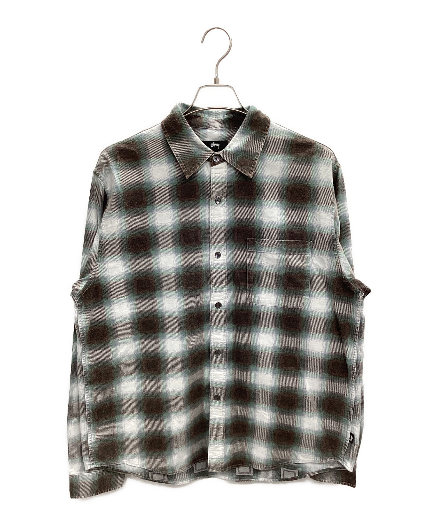 中古・古着通販】stussy (ステューシー) フランネルシャツ グリーン