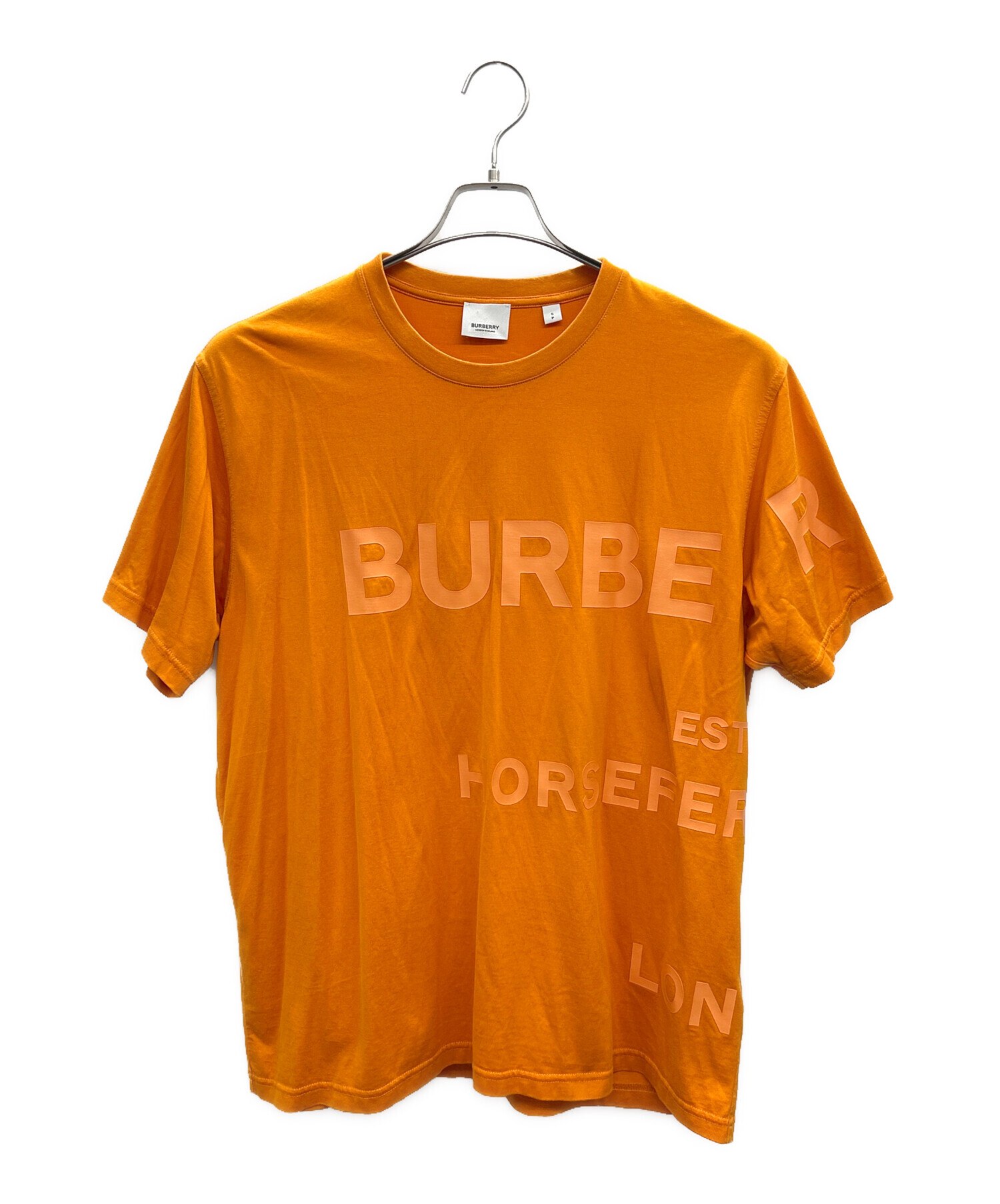 美品 BURBERRY バーバリー Tシャツ オレンジ ホースマーク 中古・古着通販】BURBERRY (バーバリー) Tシャツ ホースフェリー