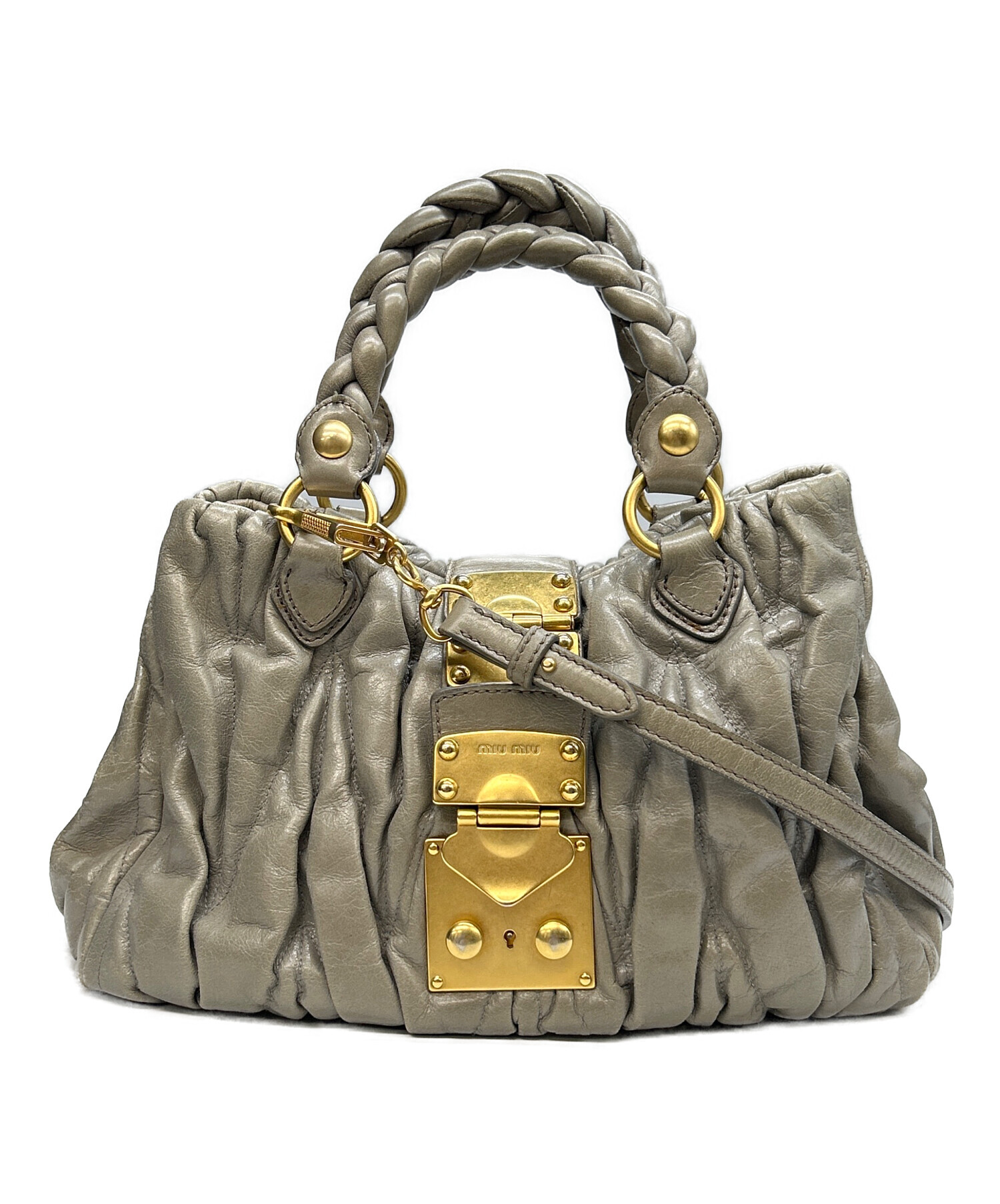 中古・古着通販】MIU MIU (ミュウミュウ) マテラッセ2WAYバッグ グレー