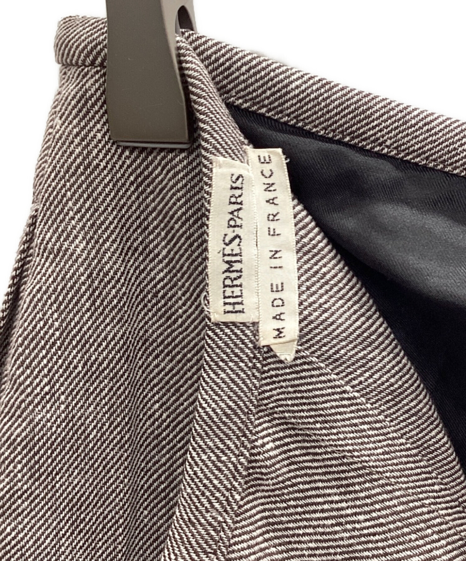 中古・古着通販】HERMES (エルメス) リネンスカート ブラウン サイズ