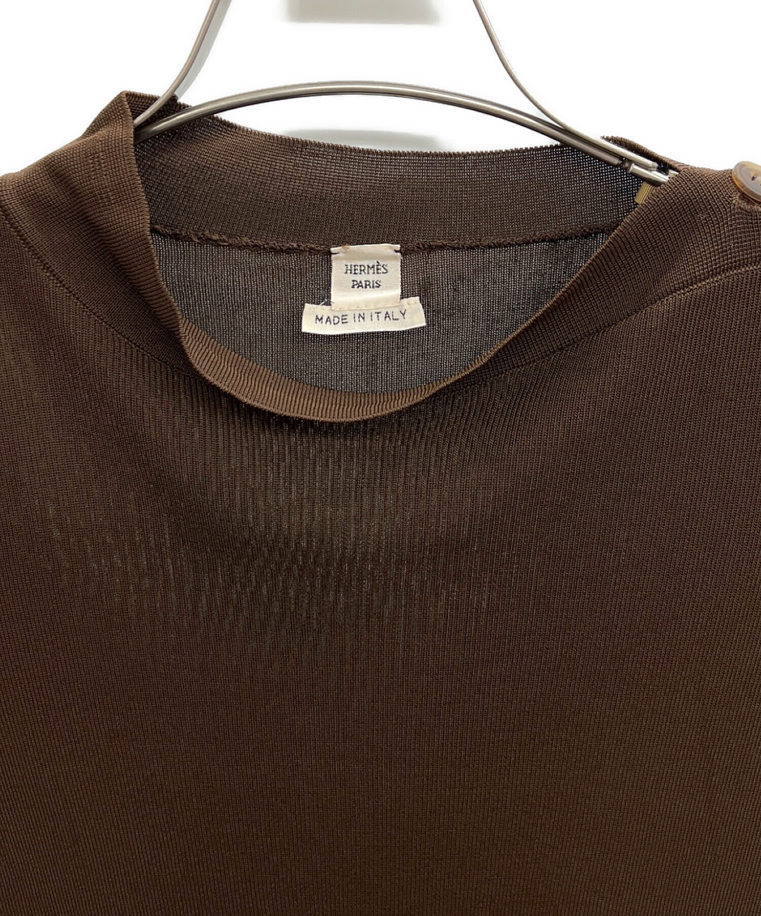 中古・古着通販】HERMES (エルメス) 長袖カットソー ブラウン サイズ 