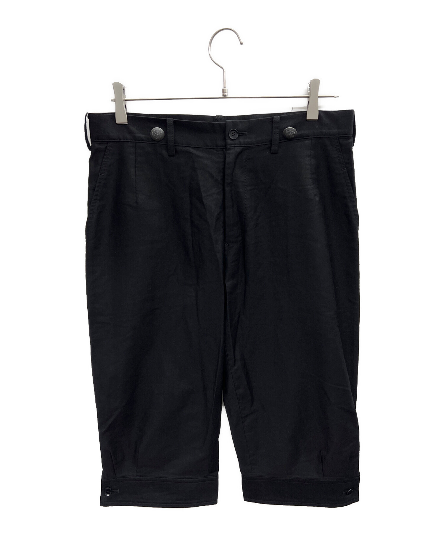 yohji Yamamoto ブラックハーフパンツ S 中古・古着通販】YOHJI YAMAMOTO (ヨウジヤマモト) ハーフパンツ