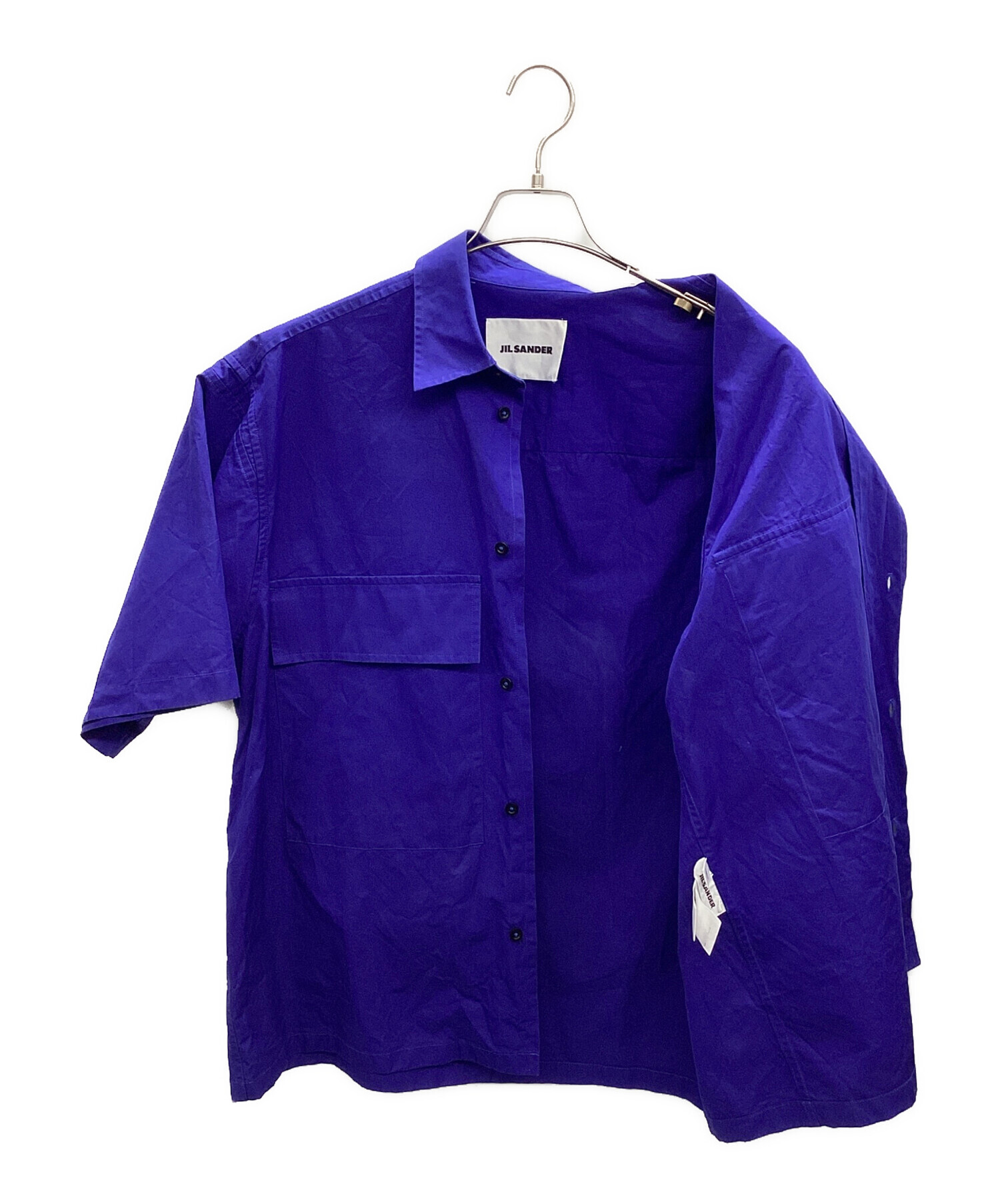 JIL SANDER + ジルサンダープラス　開襟シャツ　ネイビー44 21SS 中古・古着通販】JIL SANDER (ジルサンダー) 半袖シャツ ブルー サイズ