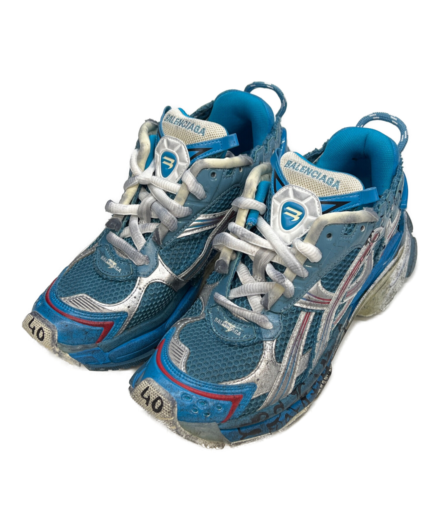 BALENCIAGA バレンシアガ スニーカー 27cm 青 【古着】【中古】 中古・古着通販】BALENCIAGA (バレンシアガ) RUNNER ブルー サイズ