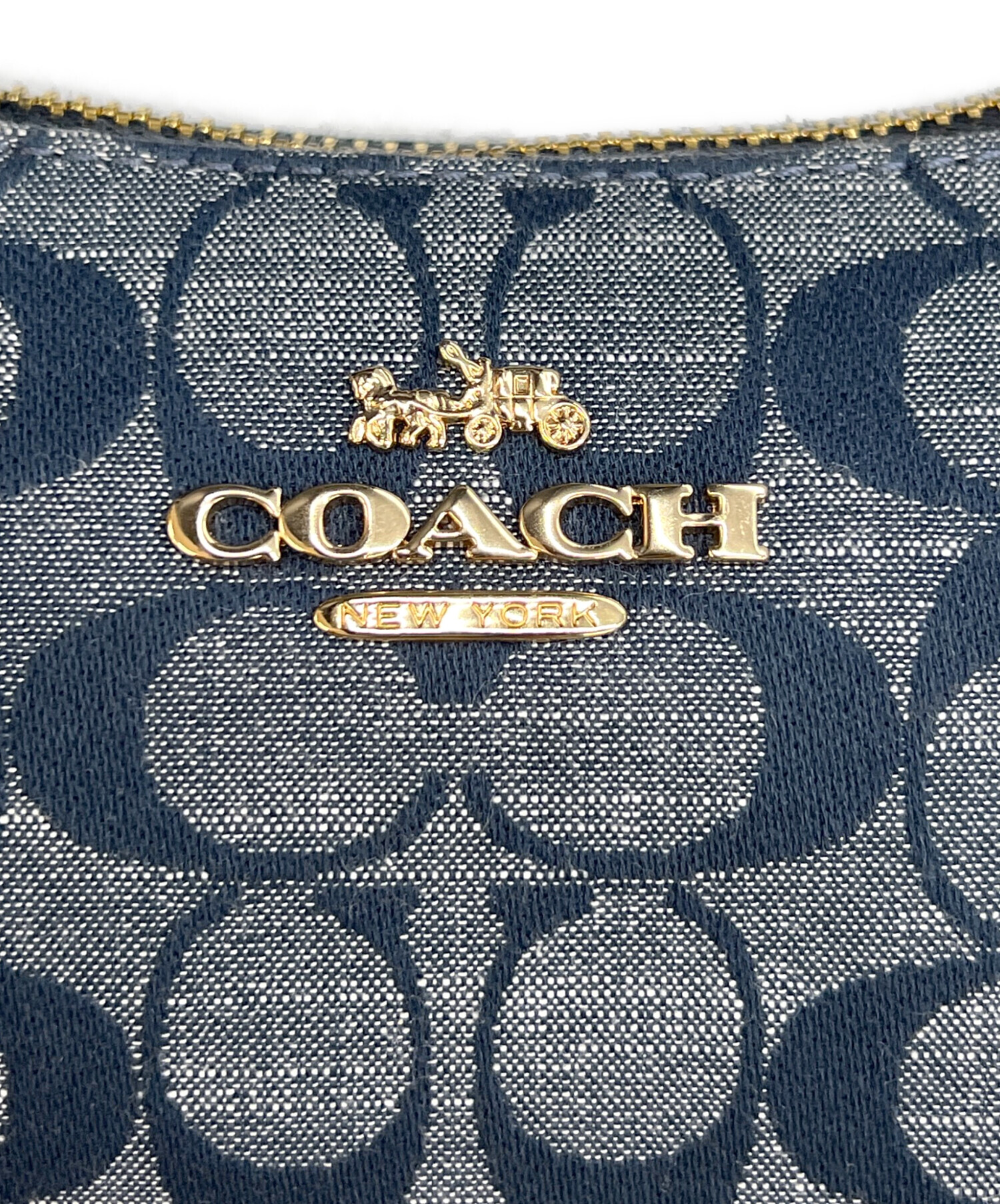 COACH 2wayテリショルダーバッグ・シグネチャーシャンブレー 中古・古着通販】COACH (コーチ) テリ ショルダー バッグ