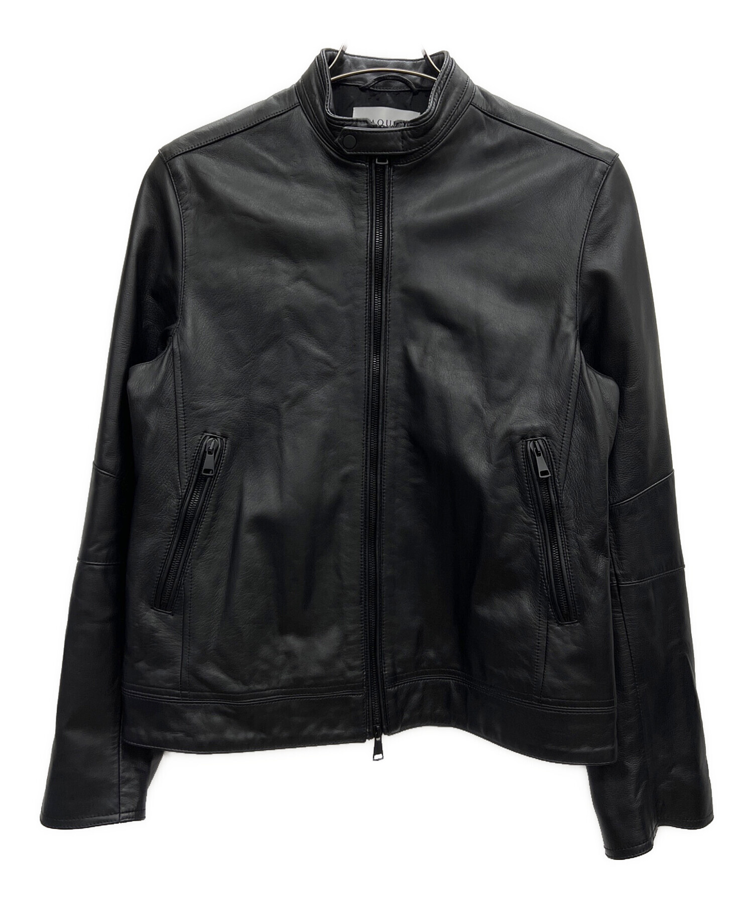未使用級 AOURE シングルライダースジャケット 羊革 ブラック L 中古・古着通販】AOURE (アウール) シープスキン シングルライダース