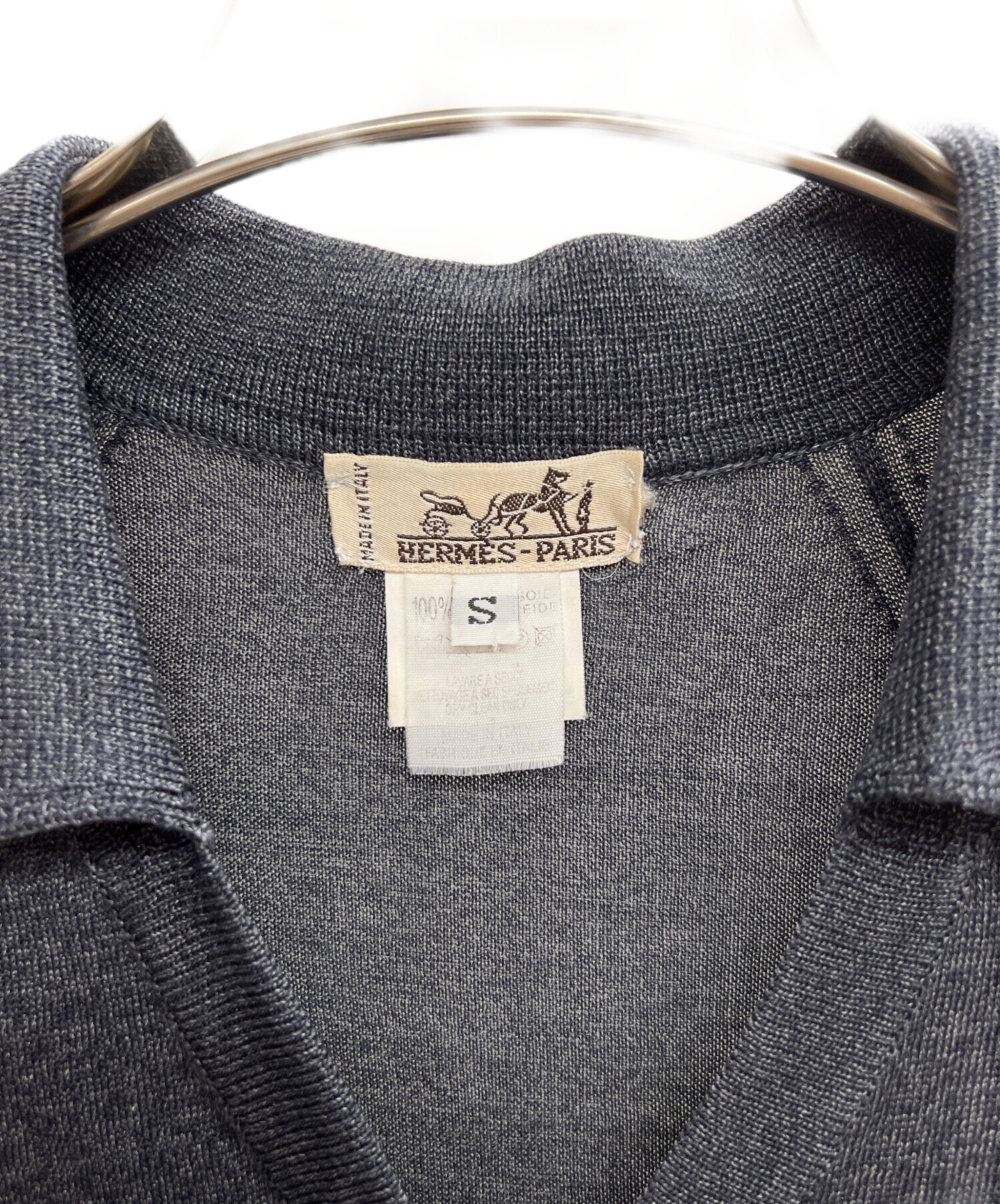エルメス スキッパー ショートスリーブ グレー 中古・古着通販】HERMES (エルメス) 半袖スキッパーシャツ グレー