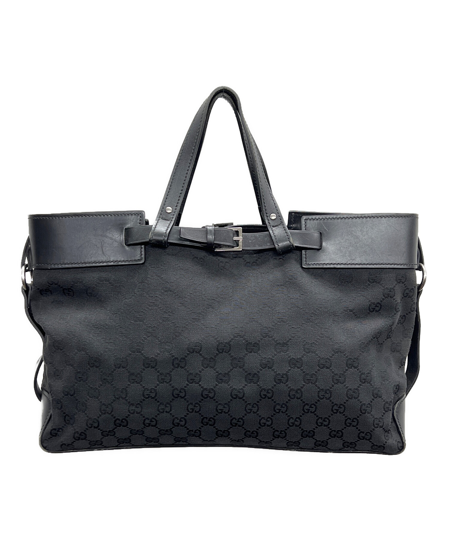 中古・古着通販】GUCCI (グッチ) トートバッグ GGキャンバス ブラック