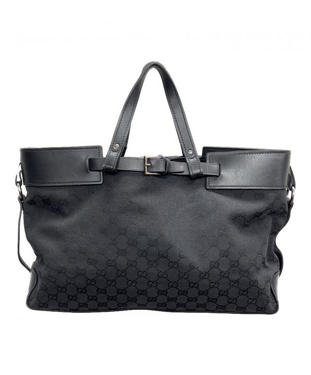 中古・古着通販】GUCCI (グッチ) トートバッグ GGキャンバス ブラック