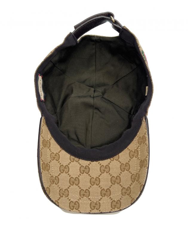 中古・古着通販】GUCCI (グッチ) キャップ GGキャンバス ベージュ