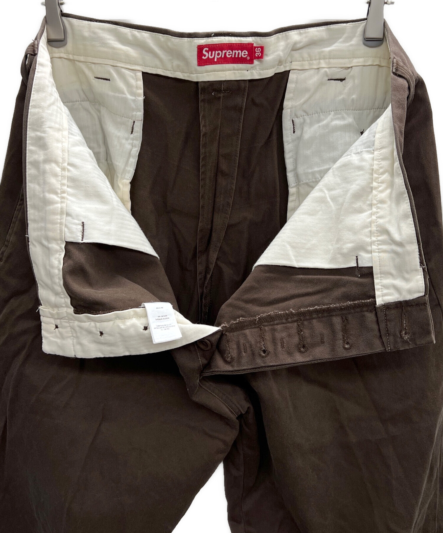 中古・古着通販】SUPREME (シュプリーム) チノパン ブラウン サイズ:36