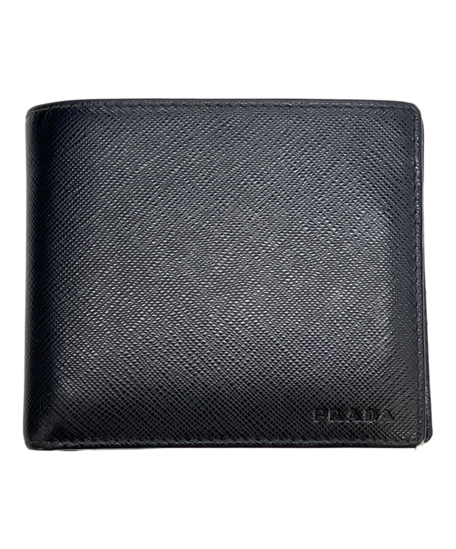中古・古着通販】PRADA (プラダ) 2つ折り財布 SAFFIANO NERO｜ブランド