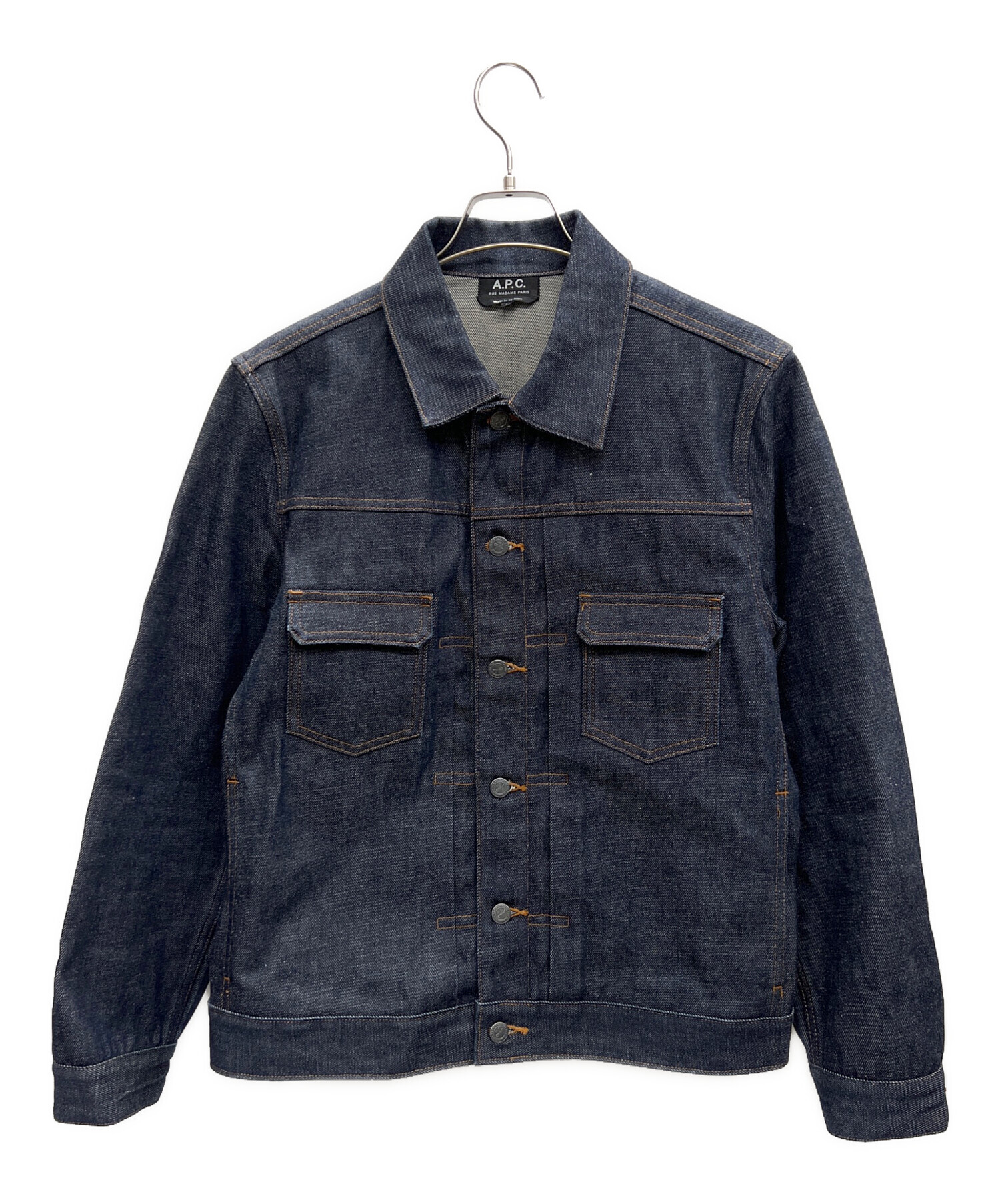 A.P.C. デニムジャケット インディゴ Mサイズ 中古・古着通販】A.P.C. (アーペーセー) デニムジャケット インディゴ