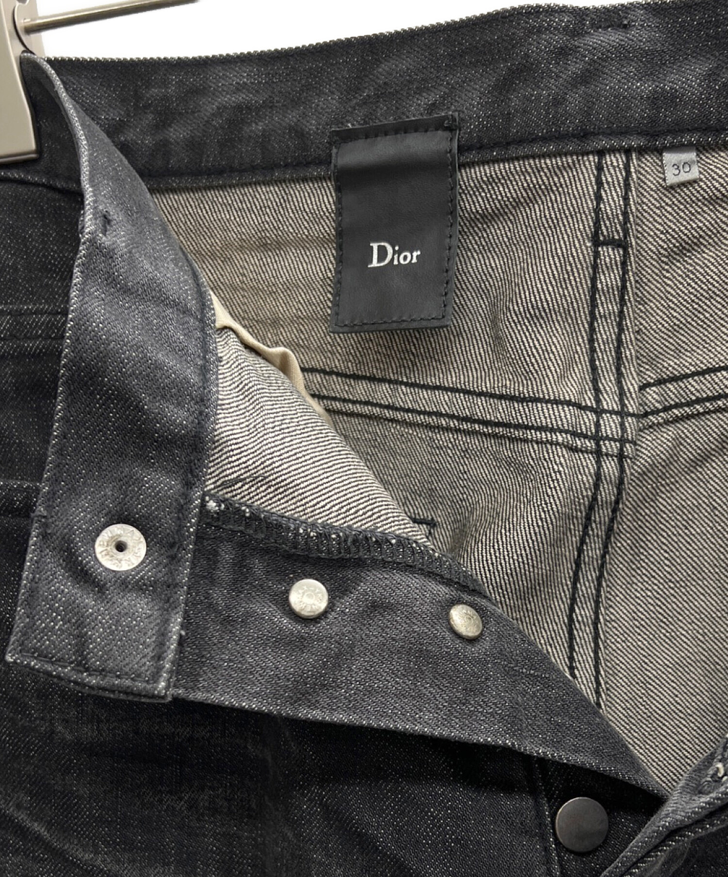 中古・古着通販】DIOR HOMME (ディオール オム) 爪痕ブラックデニム 