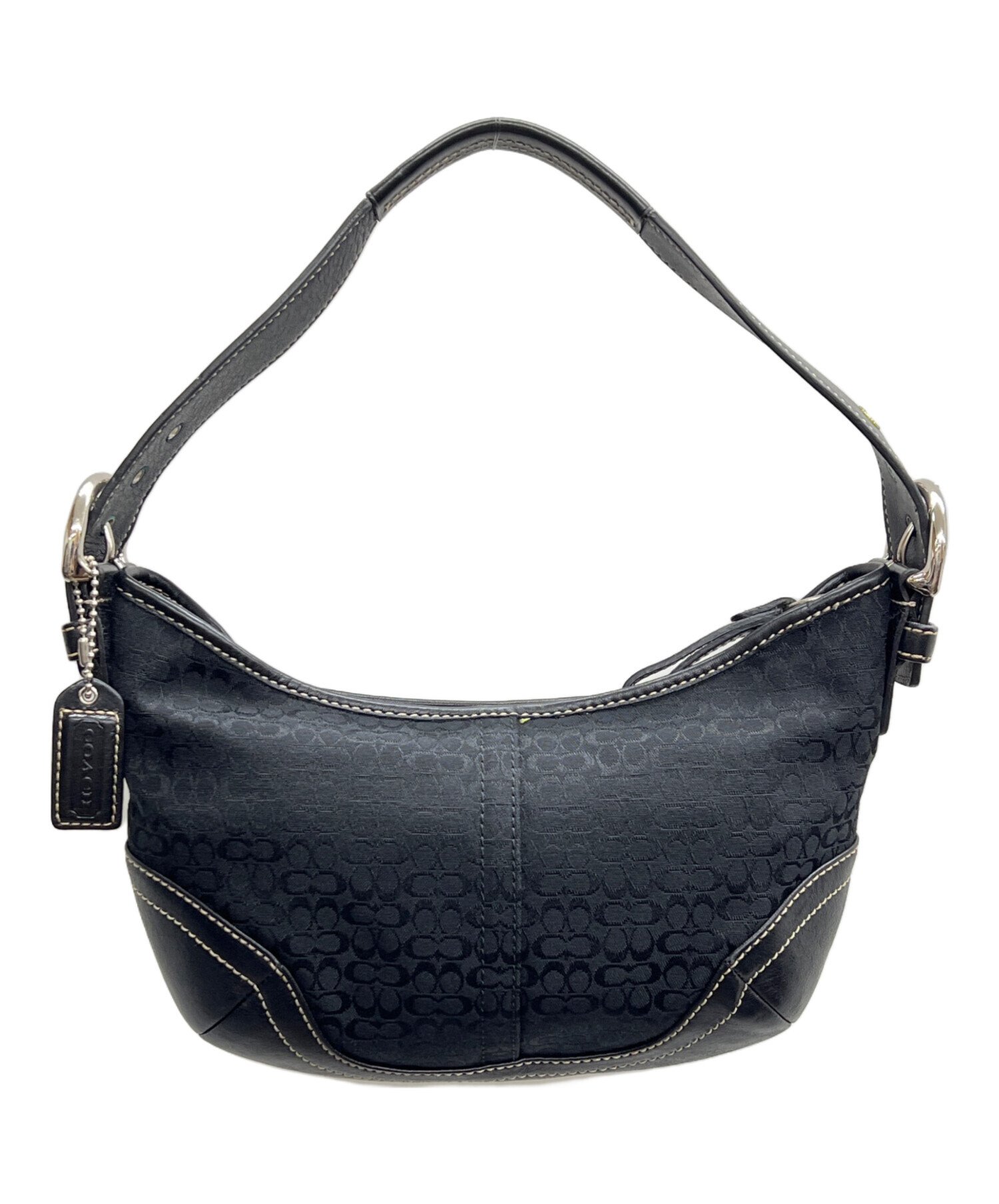 コーチ ハーフムーン ワンショルダーバッグ 6266 中古・古着通販】COACH (コーチ) ワンショルダーバッグ シグネチャー