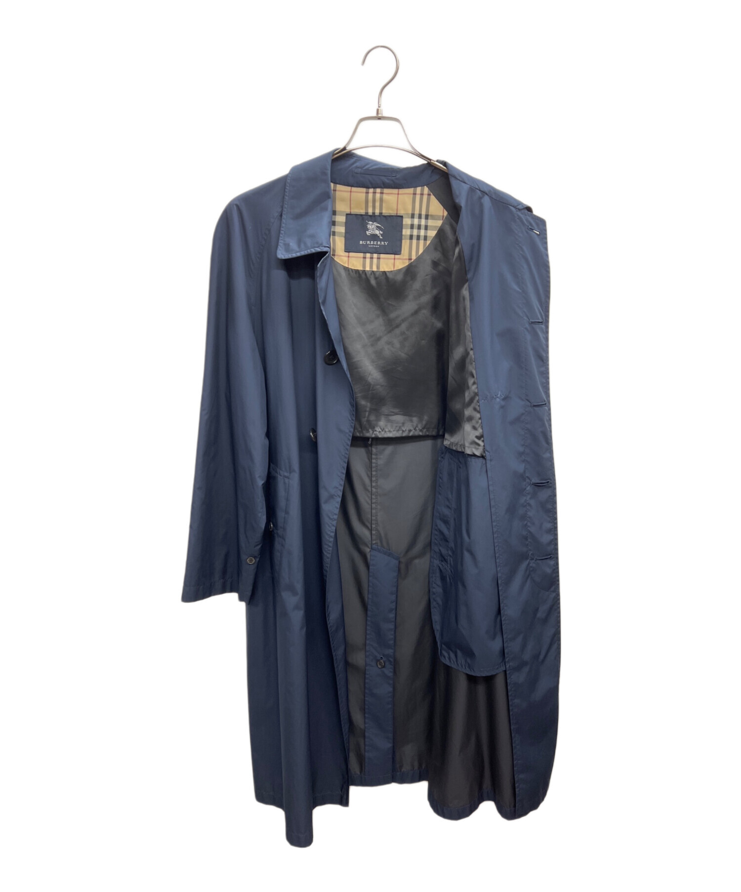 中古・古着通販】BURBERRY (バーバリー) ステンカラーコート ネイビー