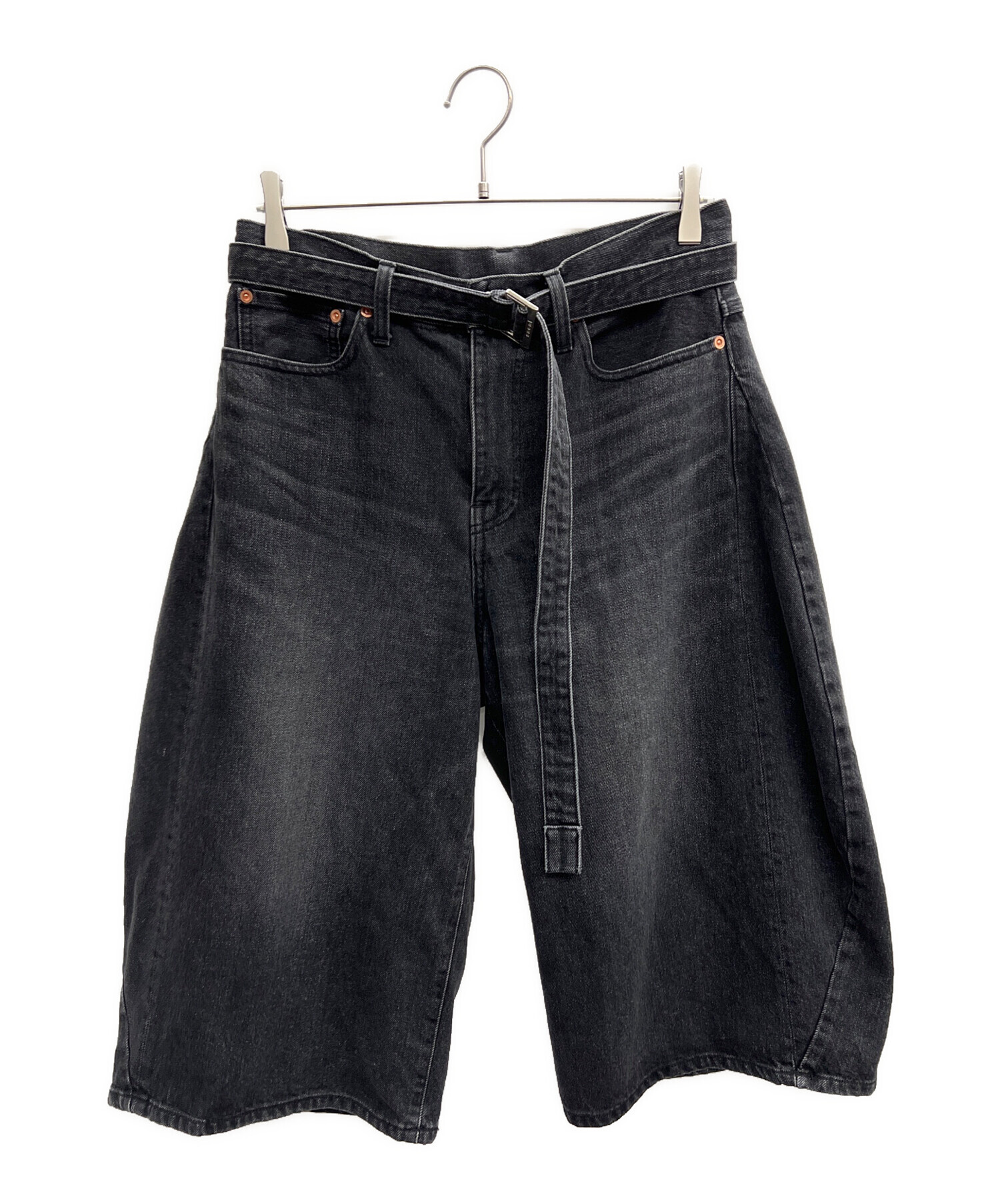 【K】sacai／デニムハーフパンツ 中古・古着通販】sacai (サカイ) デニムハーフパンツ ブラック サイズ