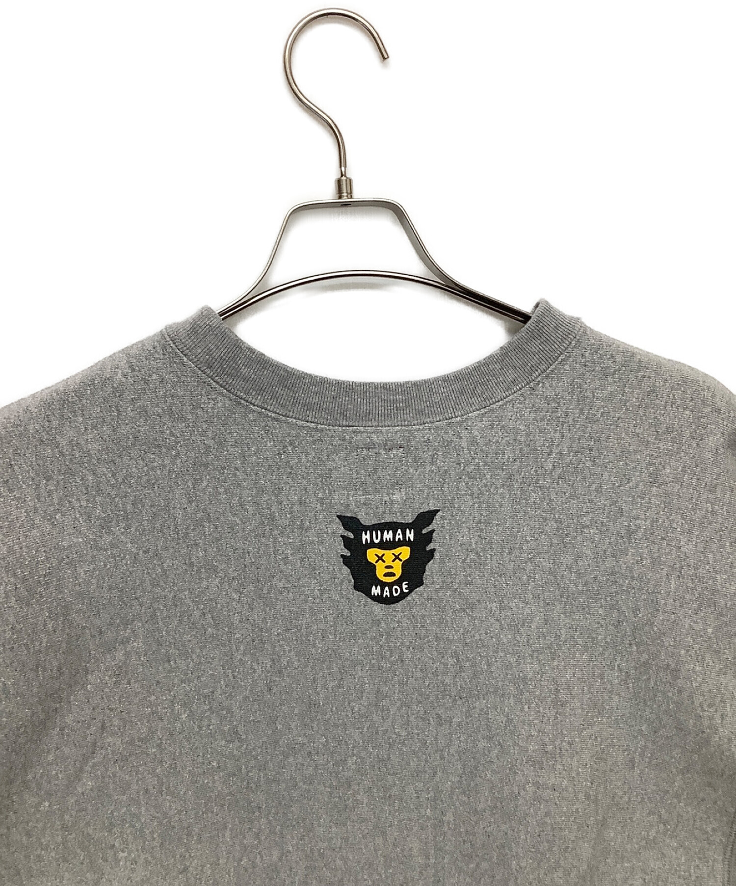 トップス HUMANMADE sweat crew neck ヒューマンメイド ロゴ クルーネックスウェット グレー HUMAN MADE