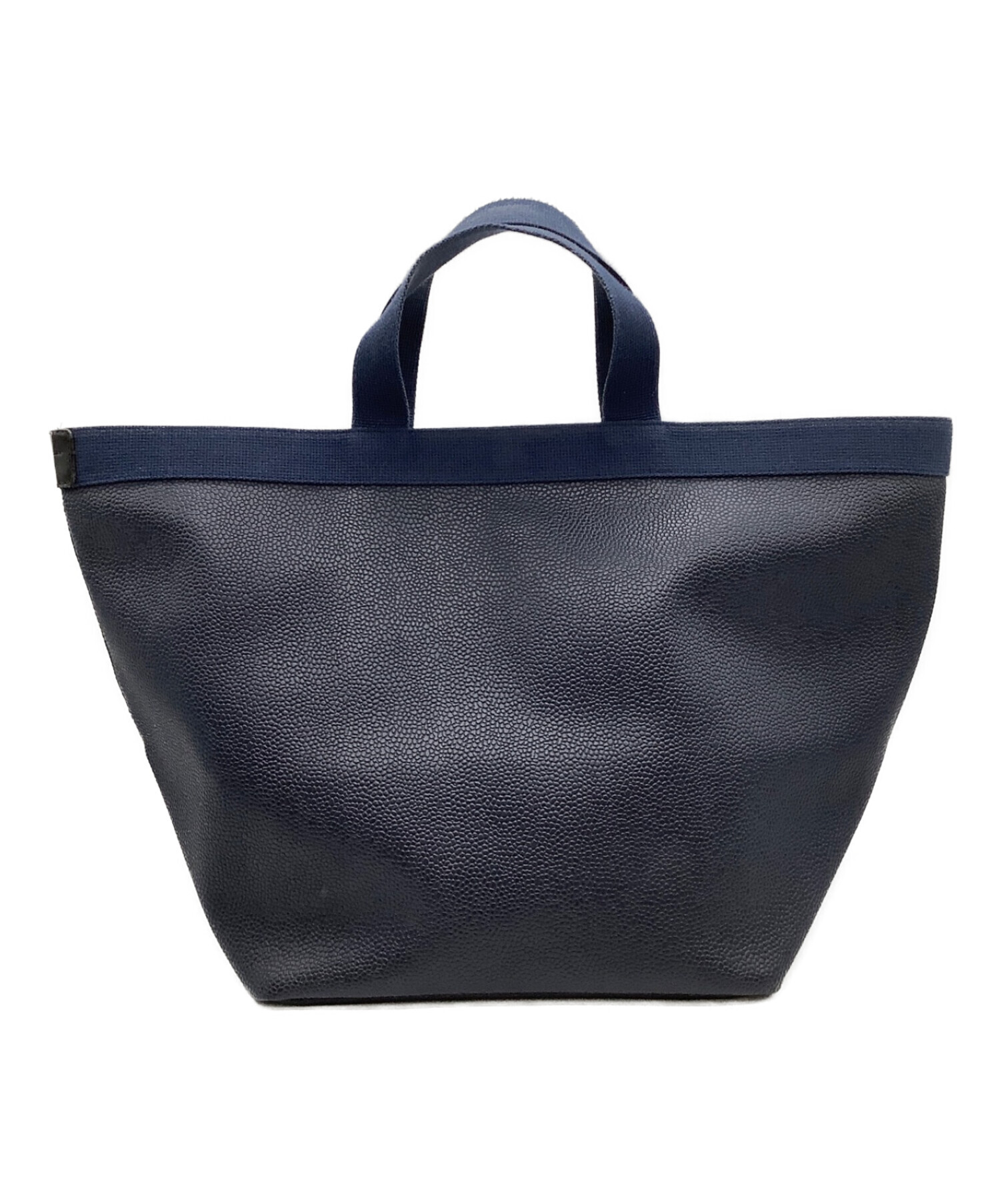 Herve Chapelier エルベシャプリエ　舟形　ハンドバッグ　ネイビー 中古・古着通販】Herve Chapelier (エルベシャプリエ) 舟形レザー