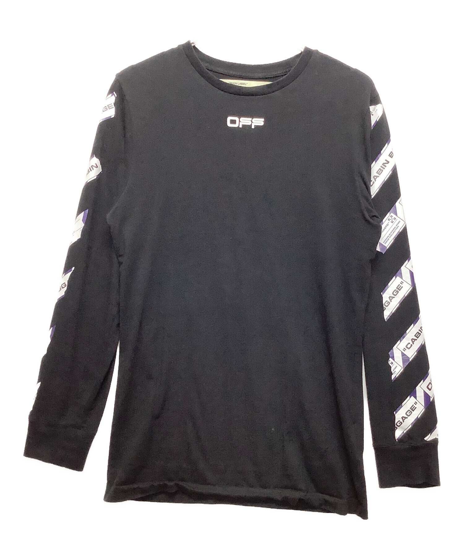中古・古着通販】OFFWHITE (オフホワイト) カットソー ブラック サイズ 