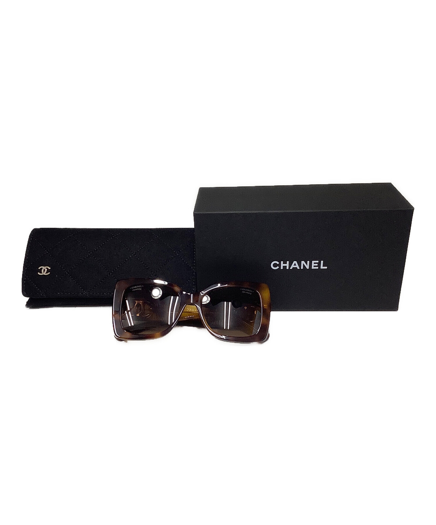 Chanel ブラウン スクエア サングラス 中古・古着通販】CHANEL (シャネル) スクエア シェイプ サングラス