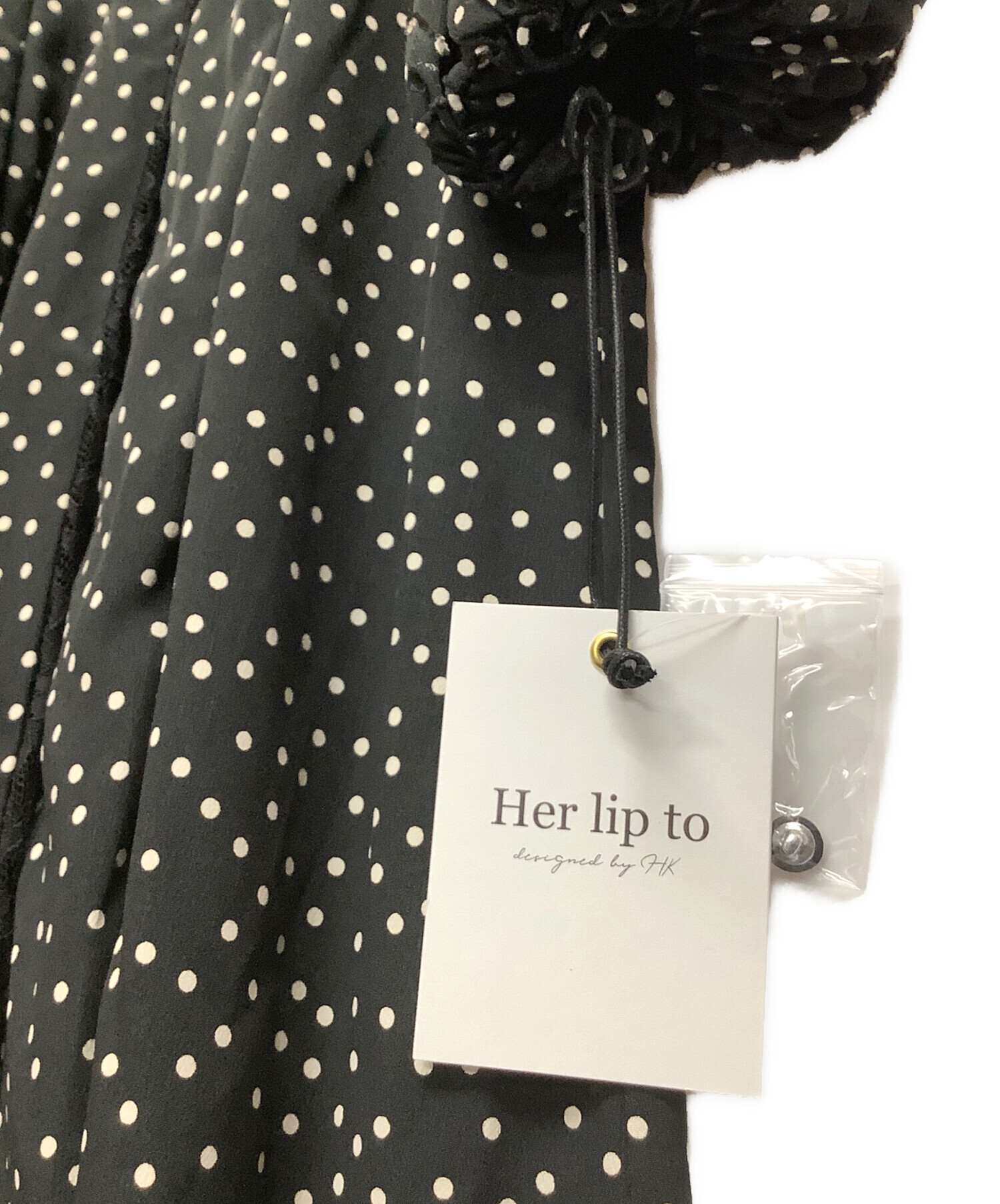 herlipto Lace-Trimmed Pin Dot Dress herlipto Lace Trimmed herlipto Lace-Trimmed Pin Dot Dress herlipto Lace Trimmed