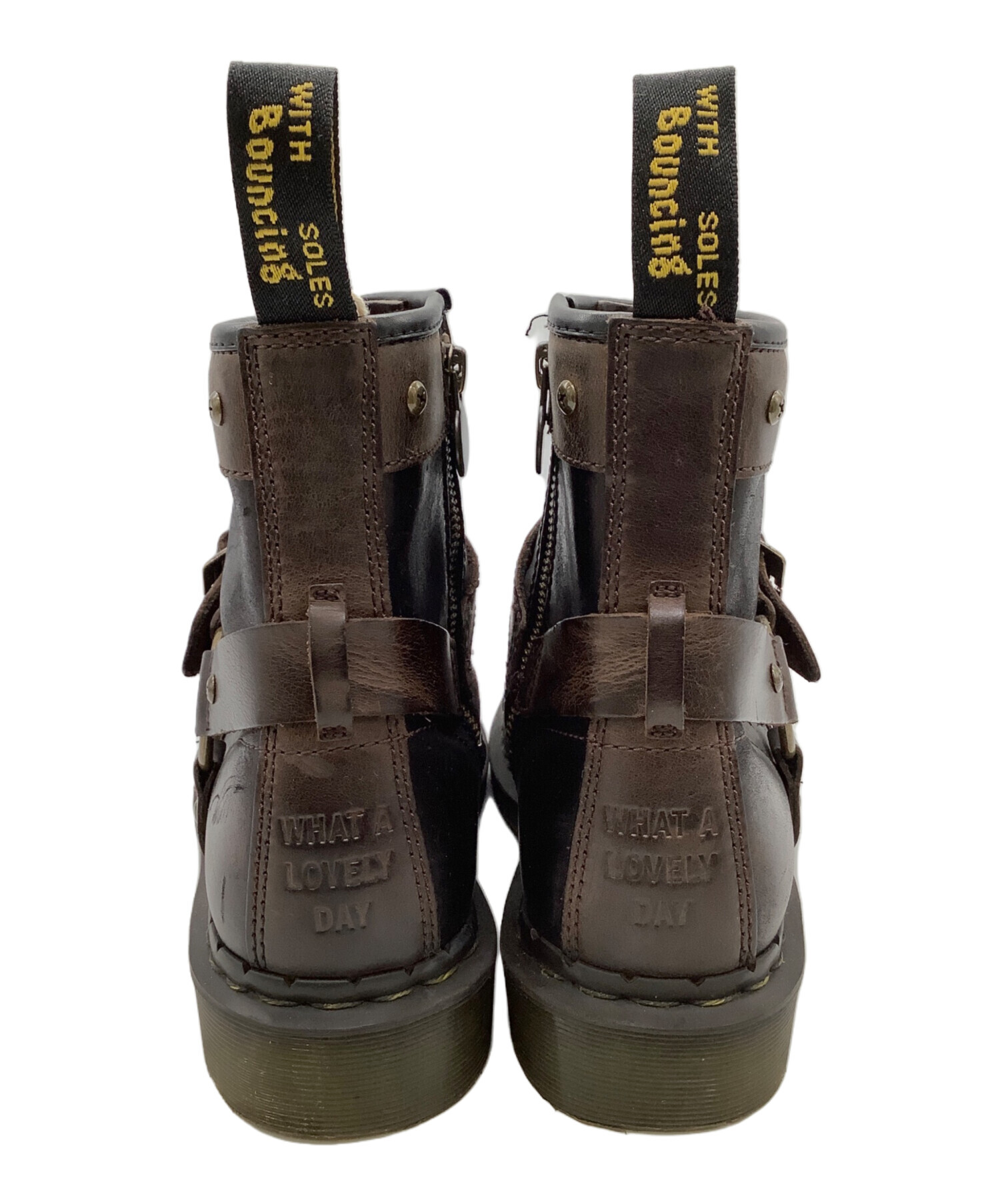 Dr. Martensドクターマーチン 8ホール(ブラック+ブラウン)UK7 中古・古着通販】Dr.Martens (ドクターマーチン) 8ホールブーツ