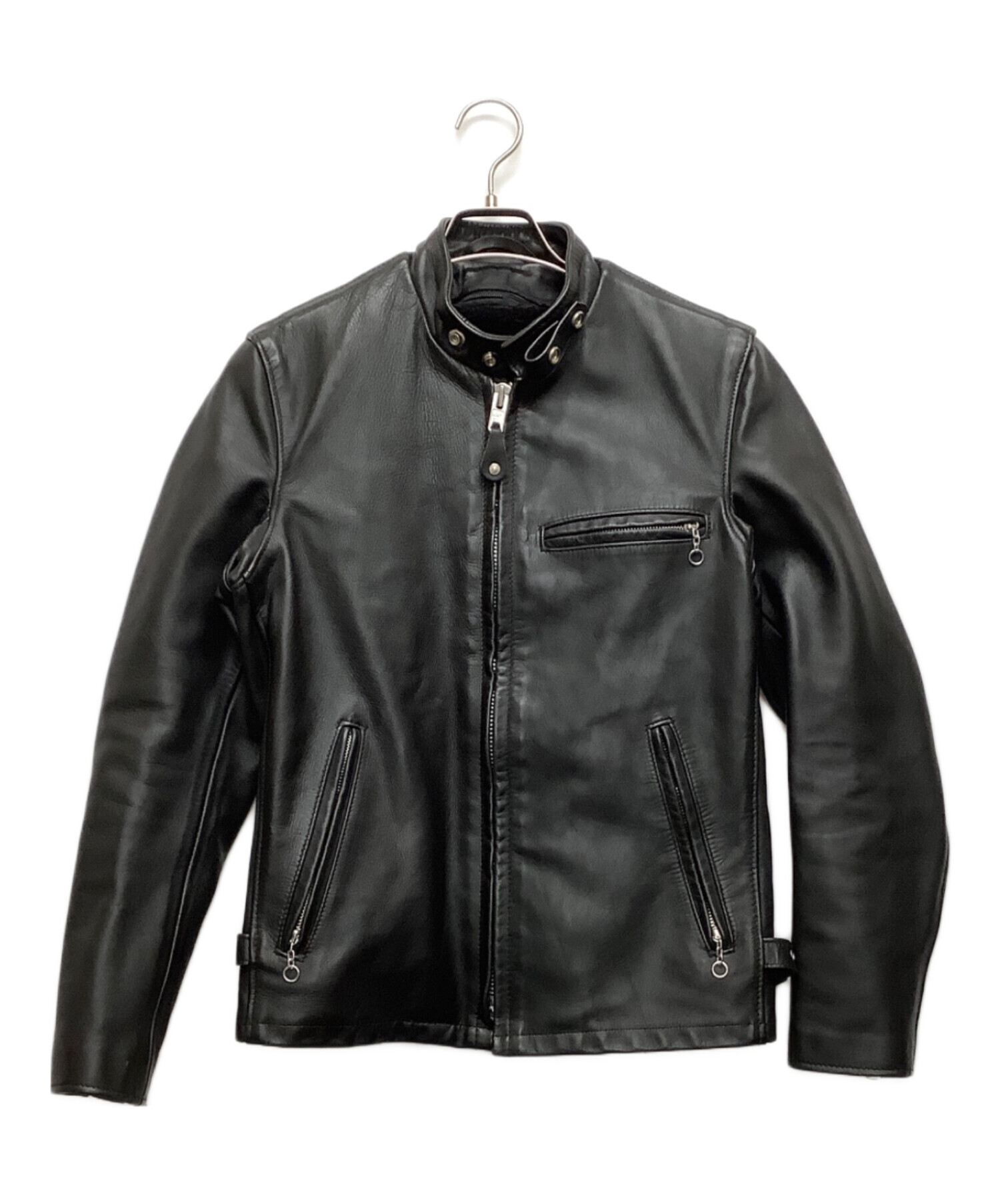 80s schottシングルライダースジャケット ジャケット ブラック 34 中古・古着通販】Schott (ショット) シングルライダースジャケット