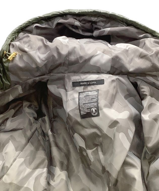 MARK＆LONAマークアンドロナ ダウンジャケット グリーン MARK&LONA マークアンドロナ フード付 ダウンジャケット グリーン系 M