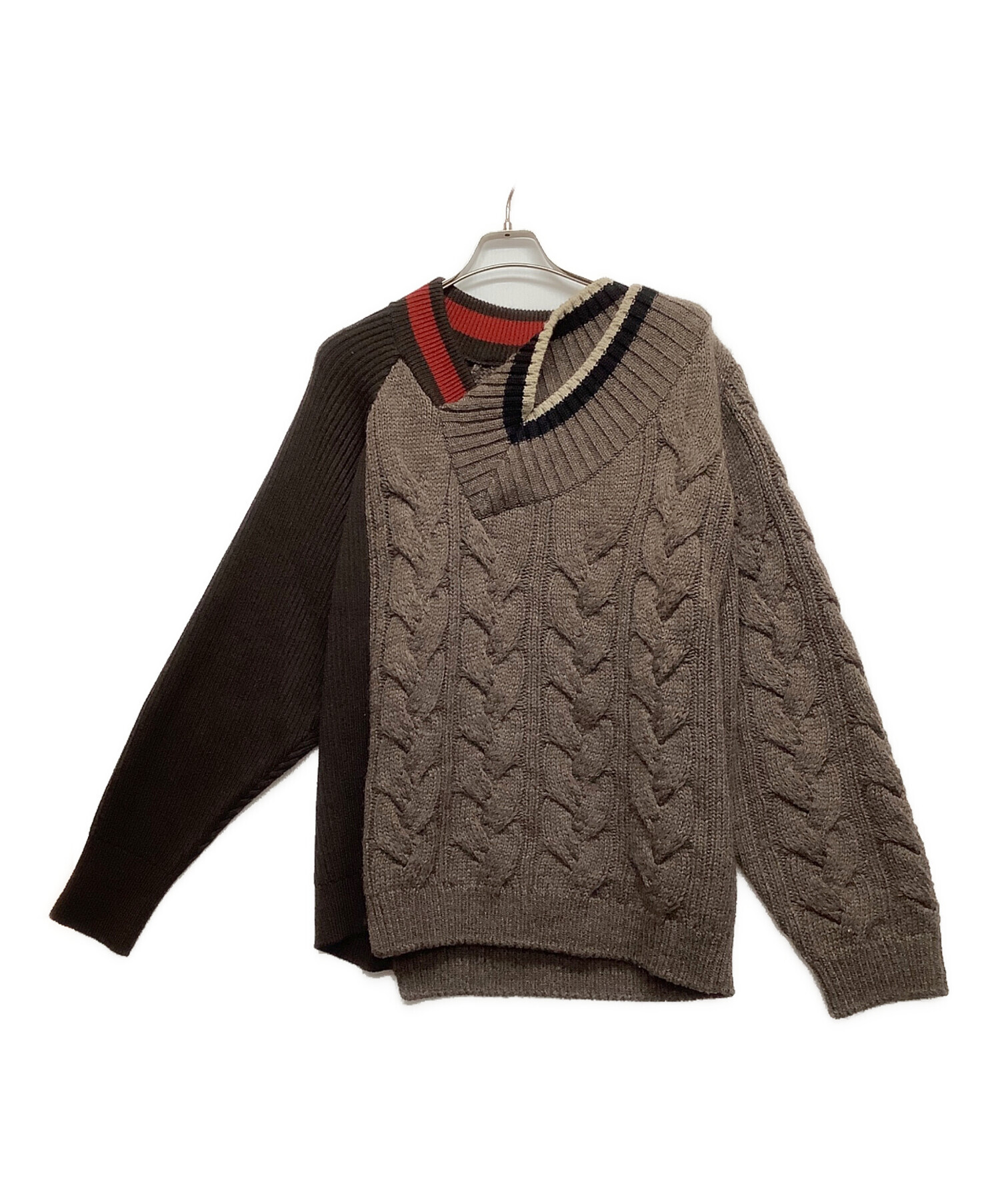 kolor 23AW 切り替えV-NECKニット 公式 サイズ3 kolor カラー 23AW V