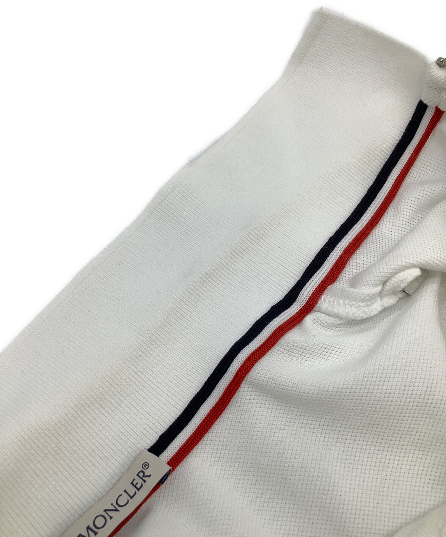 中古・古着通販】MONCLER (モンクレール) ポロシャツ ホワイト サイズ