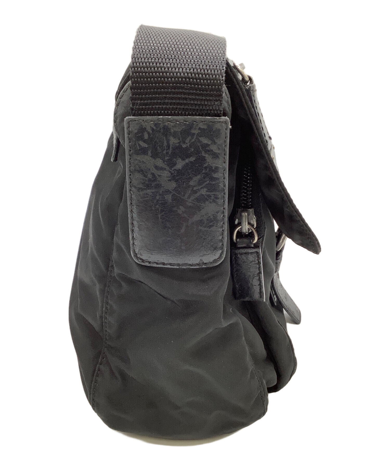 中古・古着通販】PRADA (プラダ) ナイロンショルダーバッグ ブラック