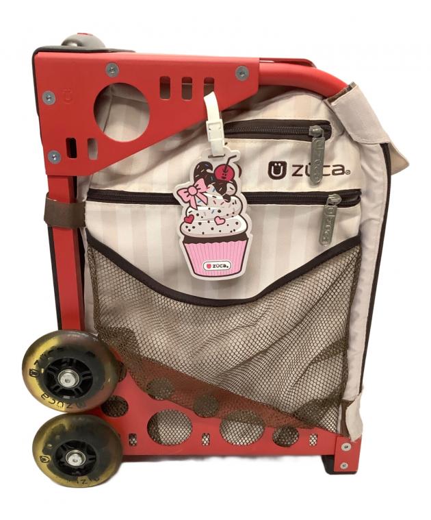 中古・古着通販】ZUCA (ズーカ) 座れるキャリーバッグ レッド×ベージュ