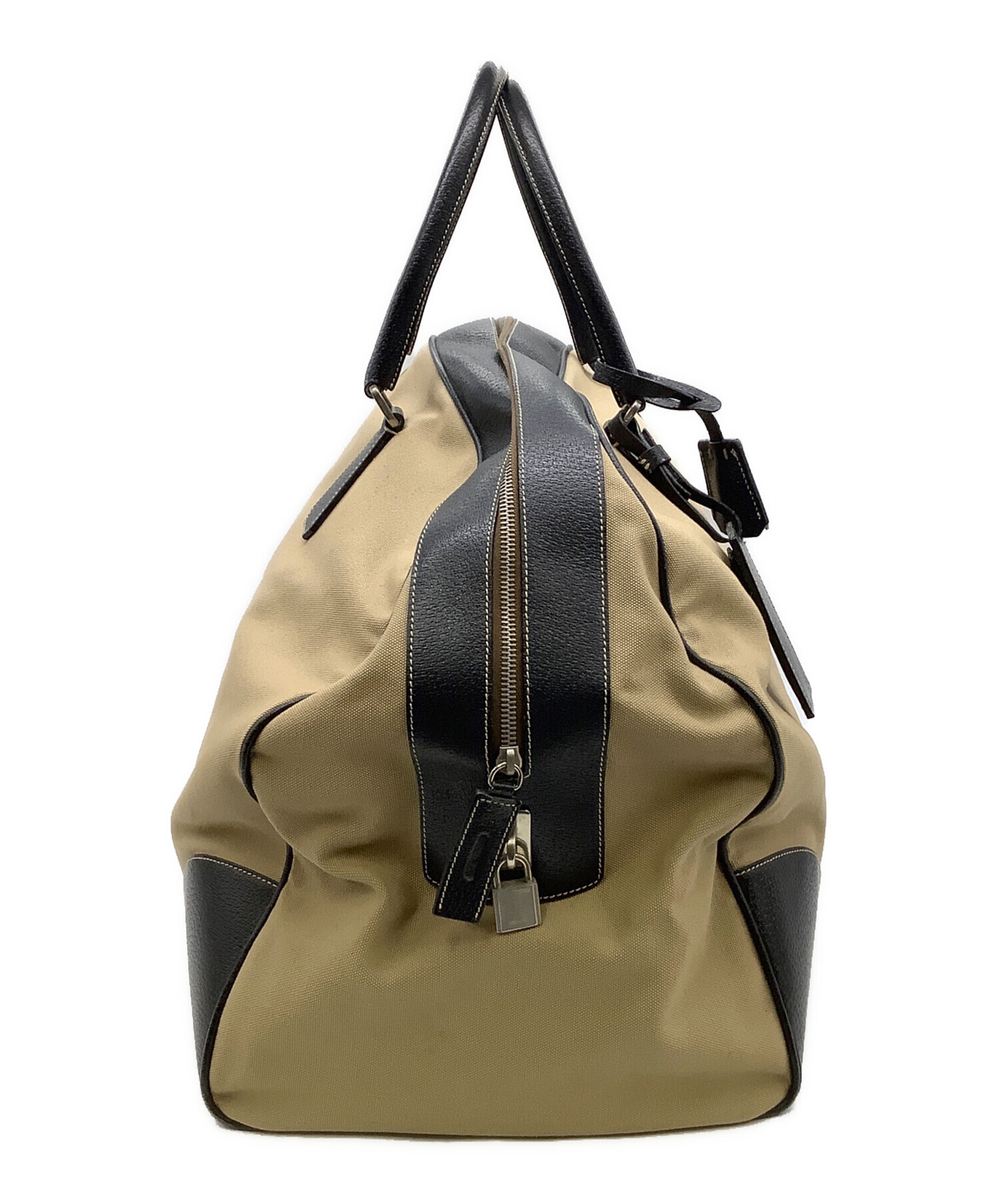 中古・古着通販】PRADA (プラダ) ボストンバッグ ベージュ×ブラック 