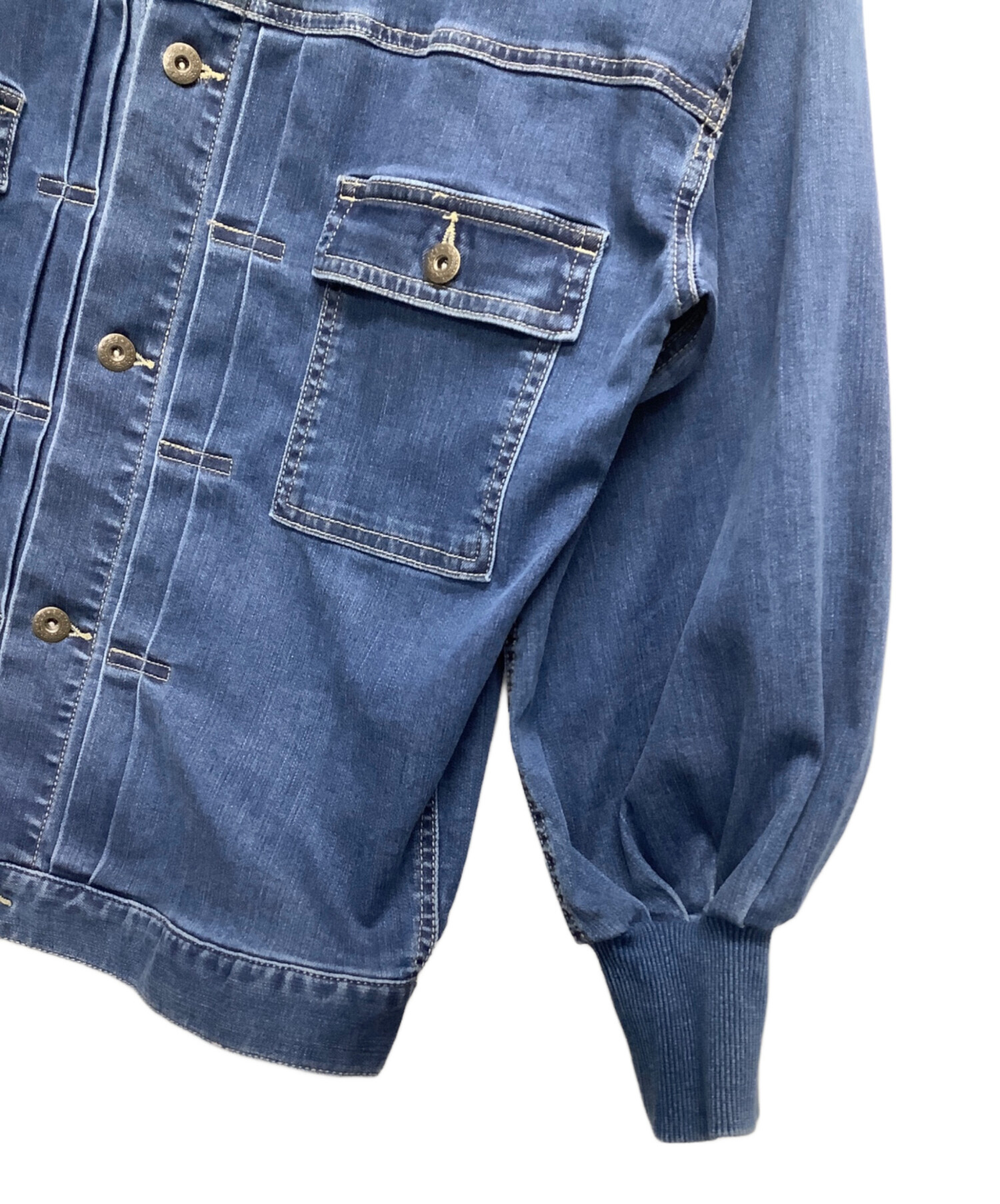 中古・古着通販】BEARDSLEY (ビアズリー) 袖パフGジャン ブルー サイズ